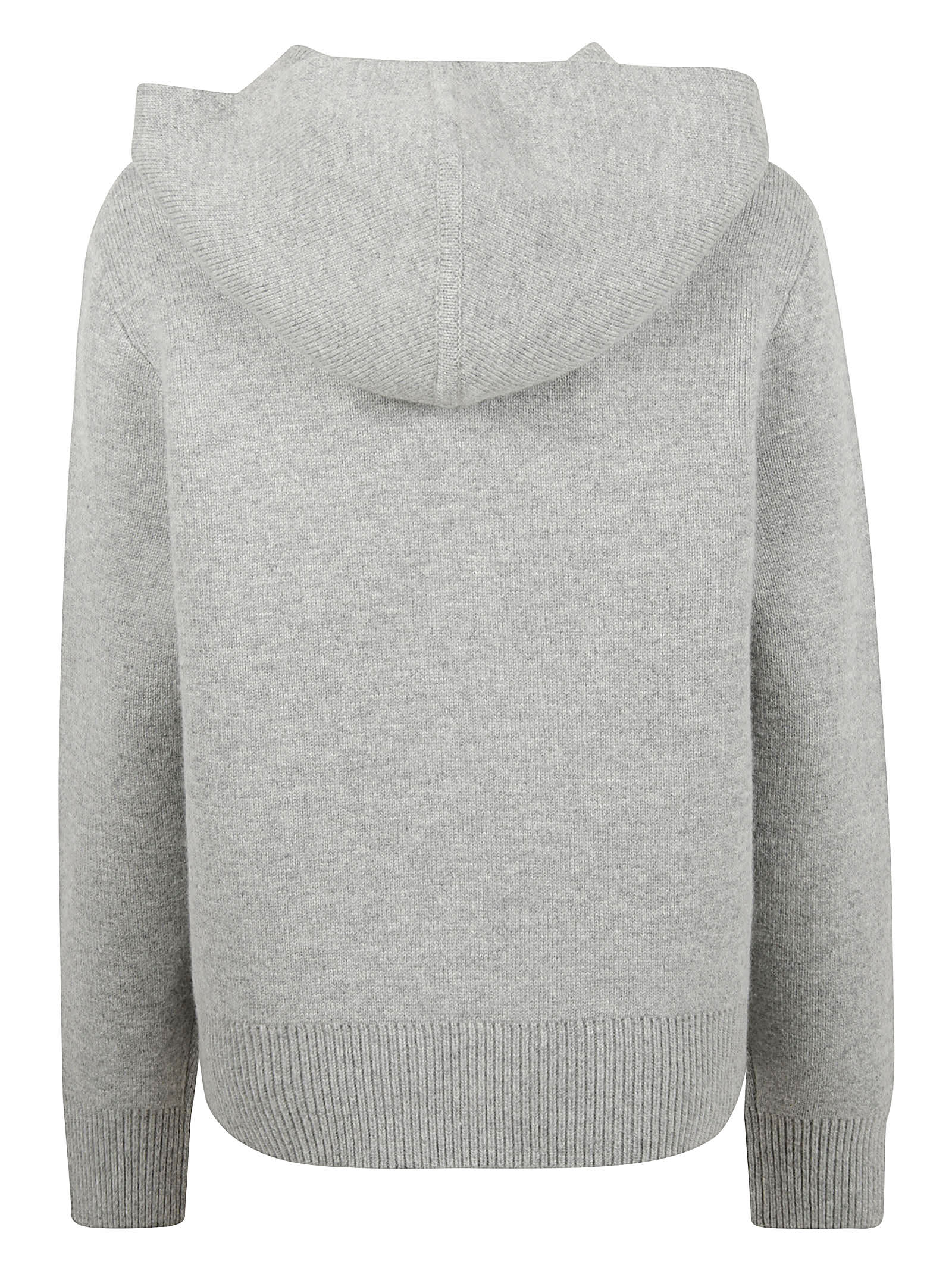 Shop Tory Burch Cashmere Blend Hoodie In Shadow Grey Mélange