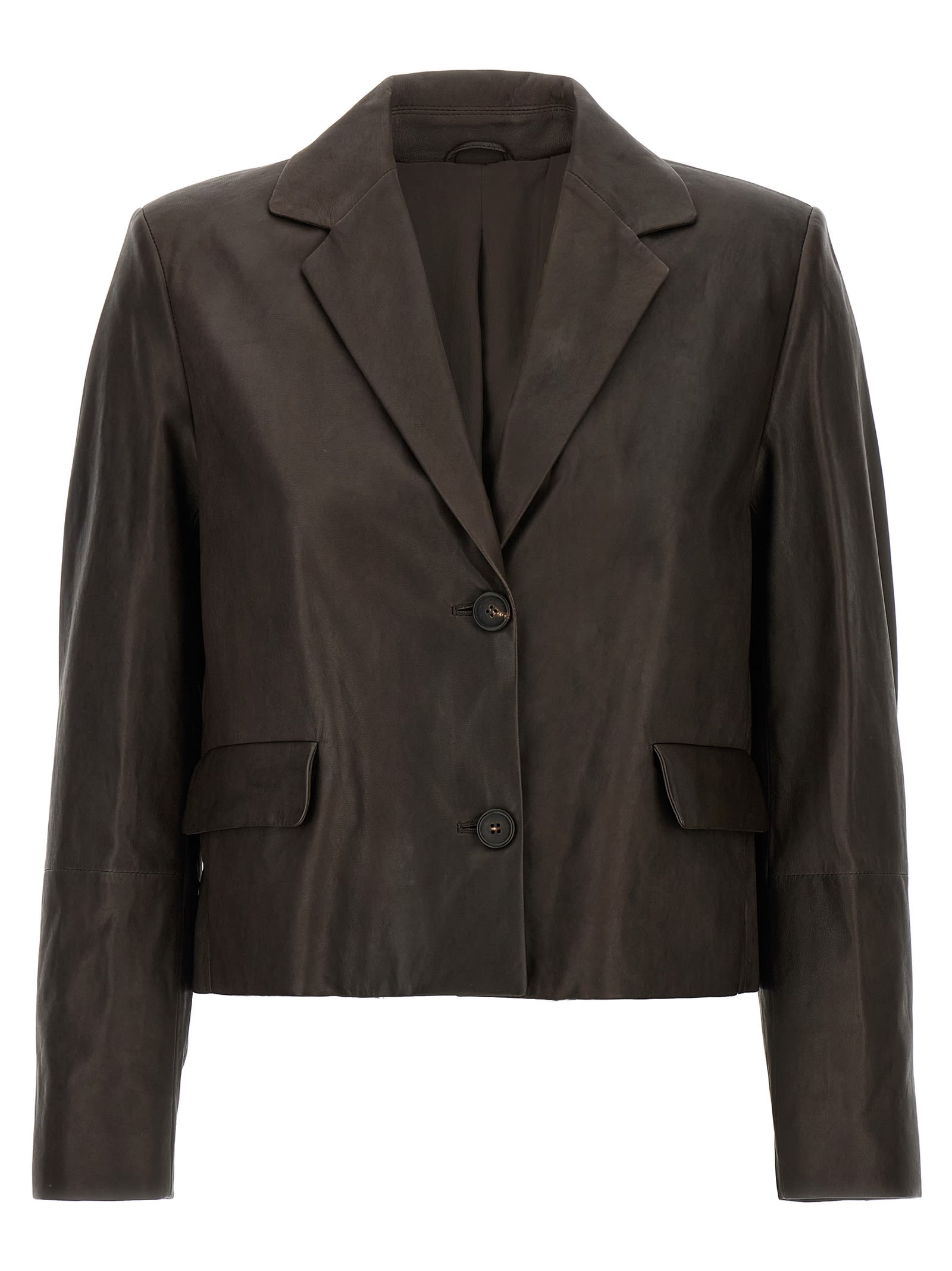 Brunello Cucinelli Blazer Nappa Monile Blazer And Suits Brown In Brown