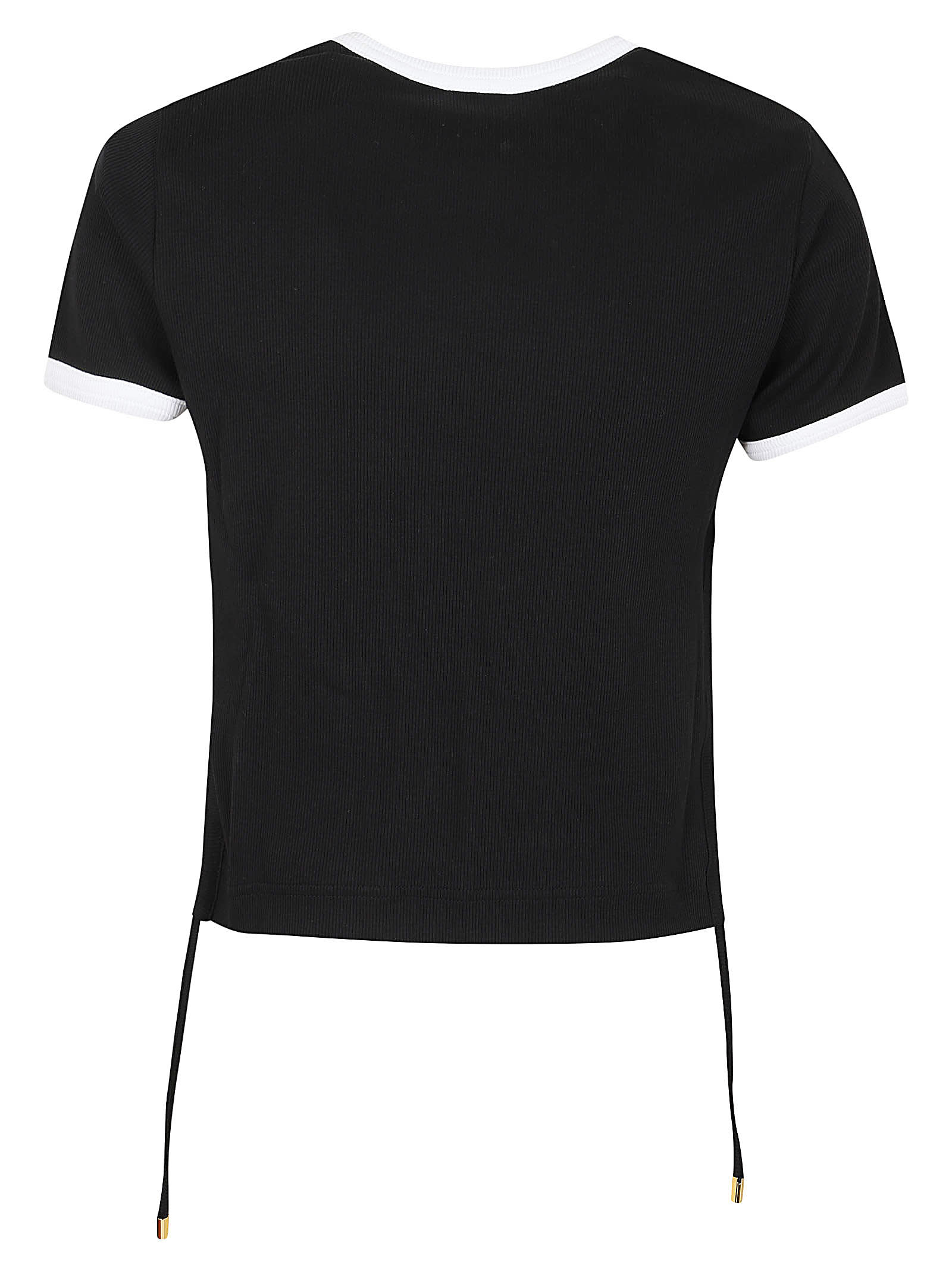 Shop Patou Side Loop Rib Tshirt In B Black