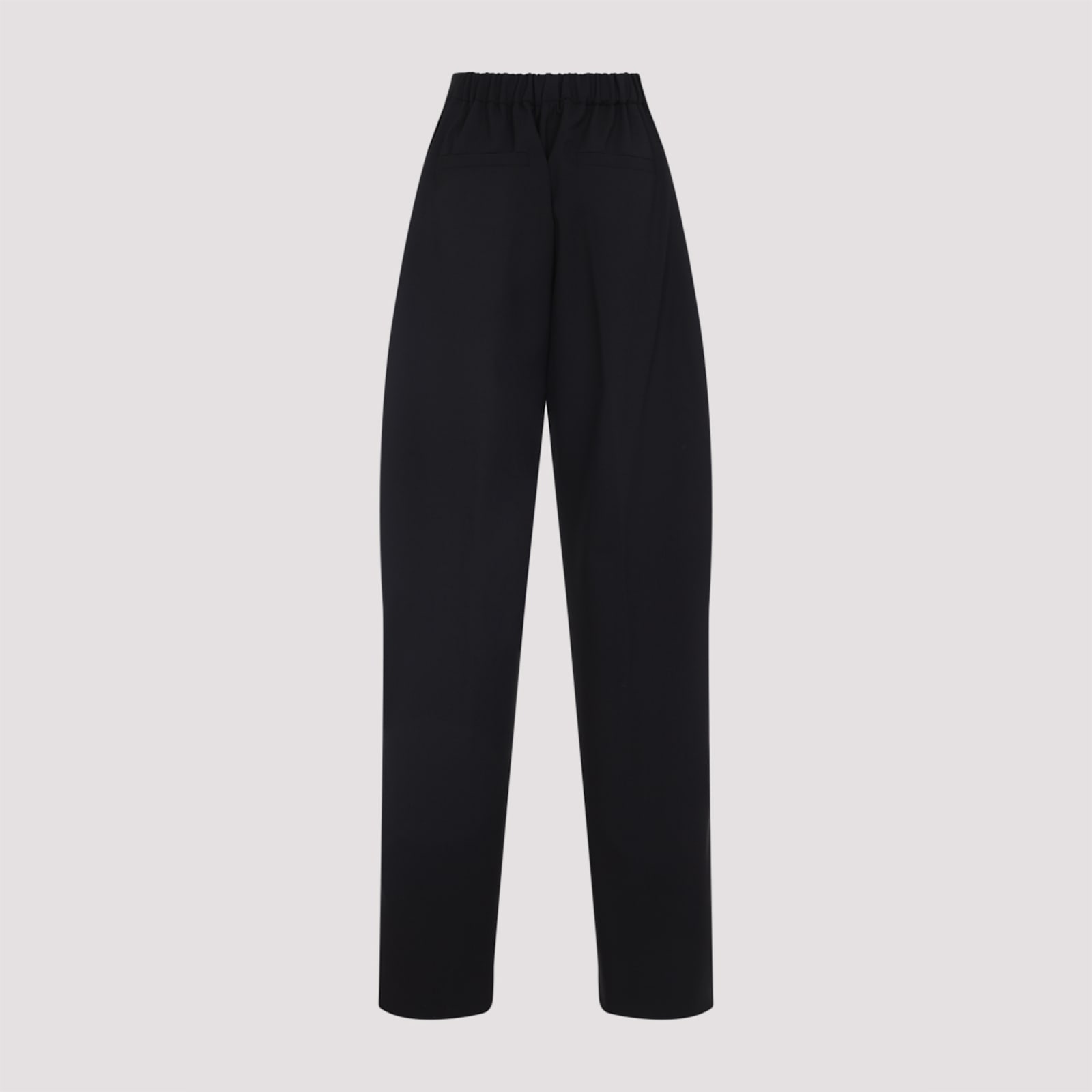 Sportmax High-waisted Wide-leg Trousers With Tailored Silhouette In Black