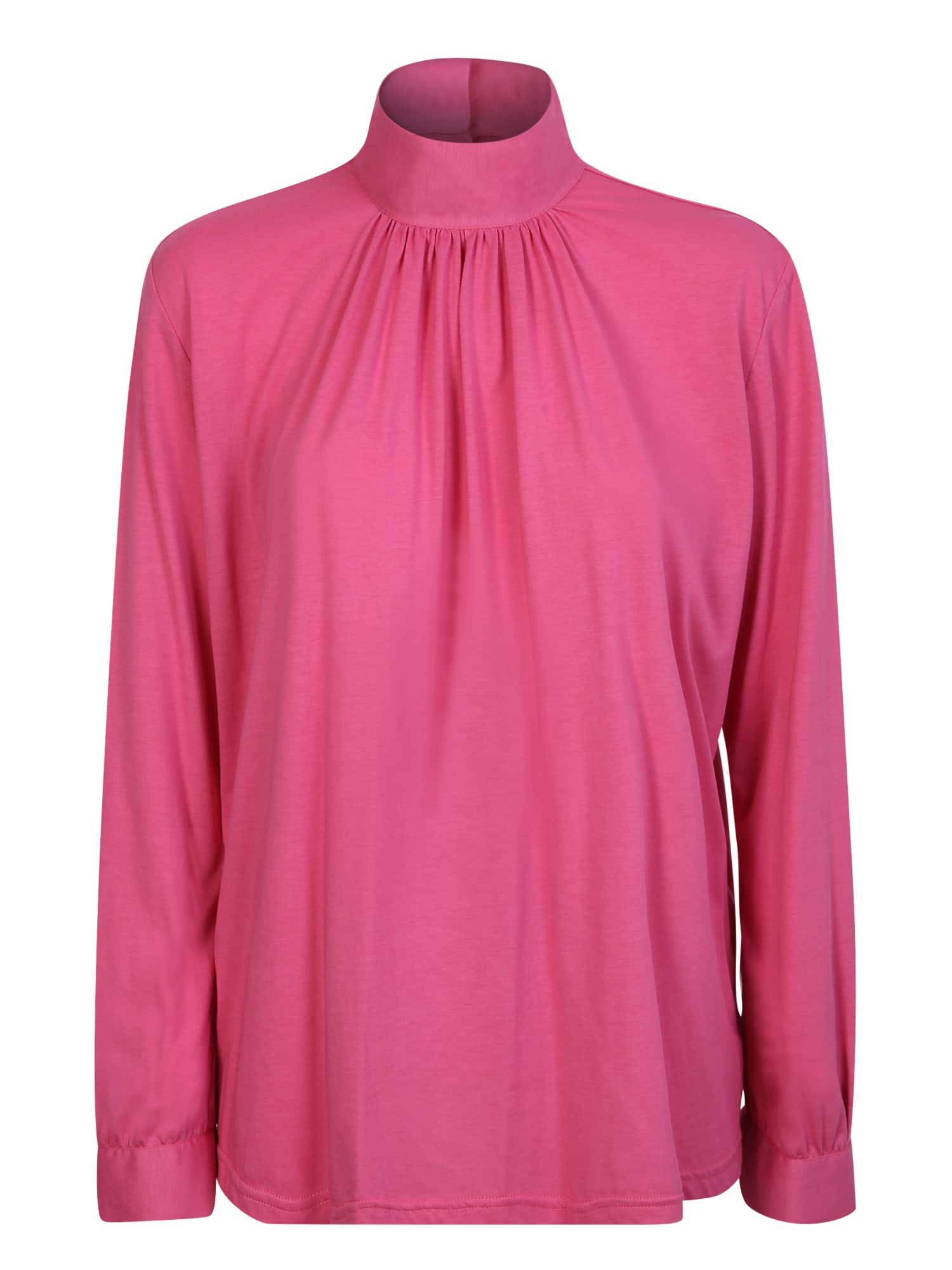 Shop Xacus High Neck Blouse In Pink