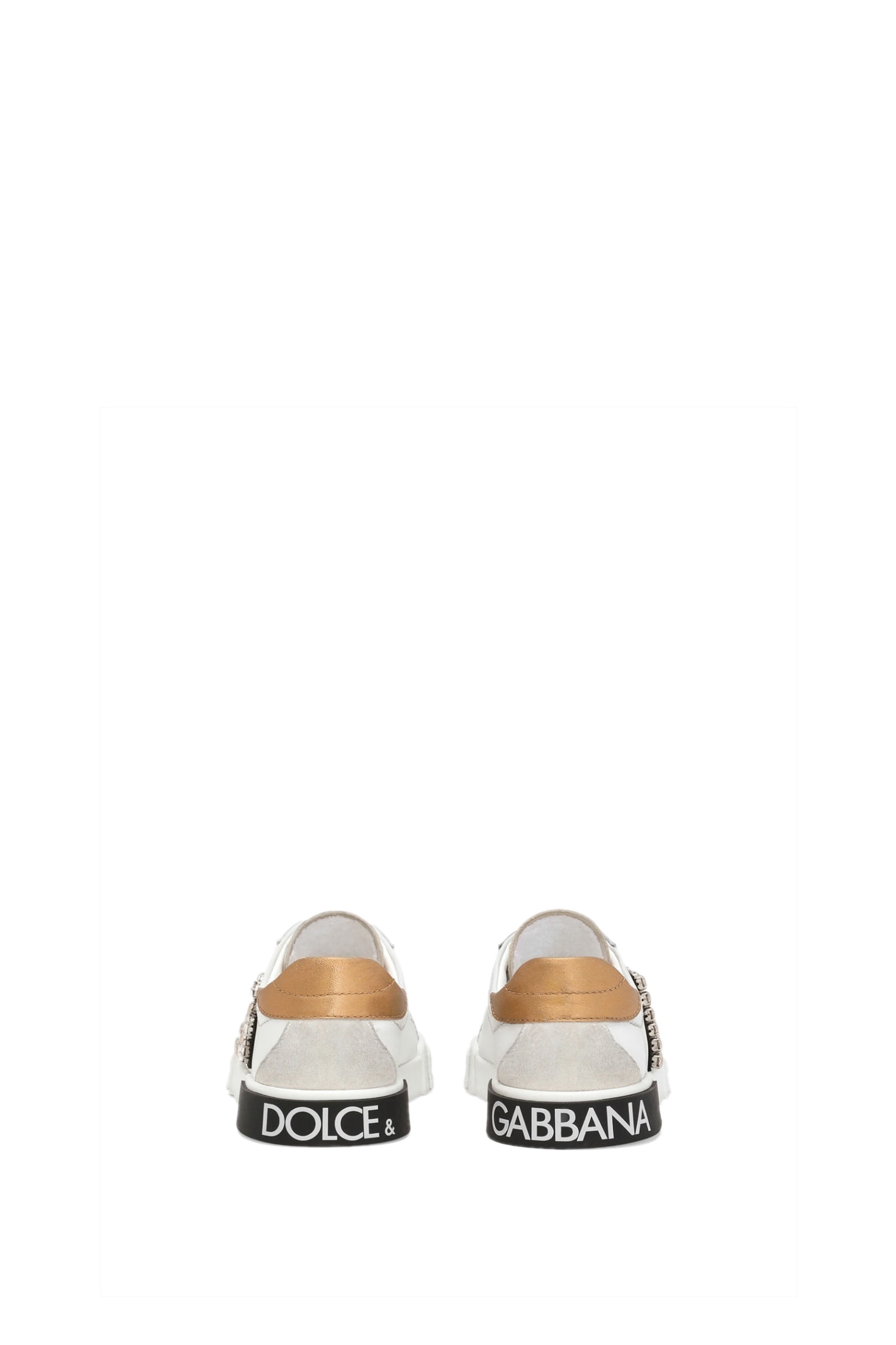 Shop Dolce & Gabbana Sneakers In Bianco Oro