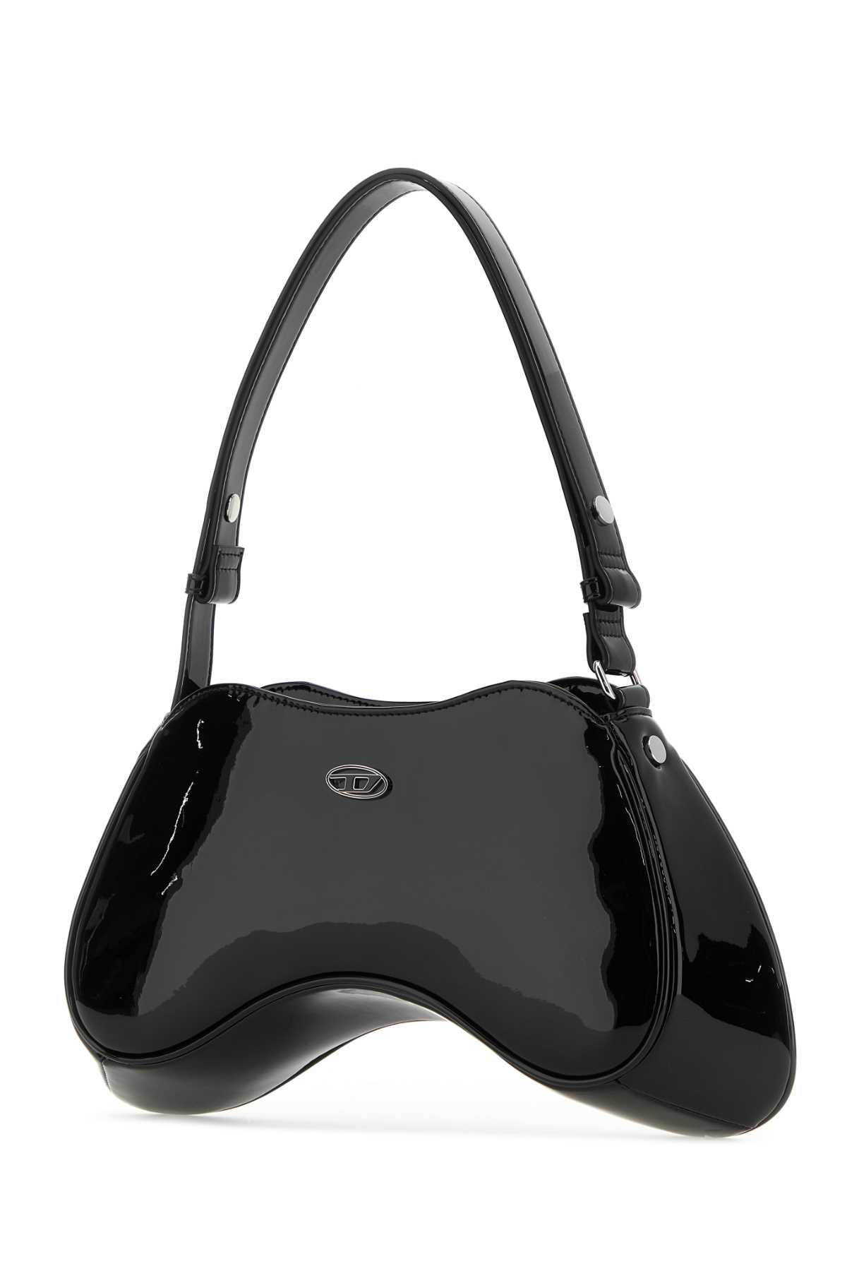 Shop Diesel Black Synthetic Leather Play Shoulder Bag In T8013