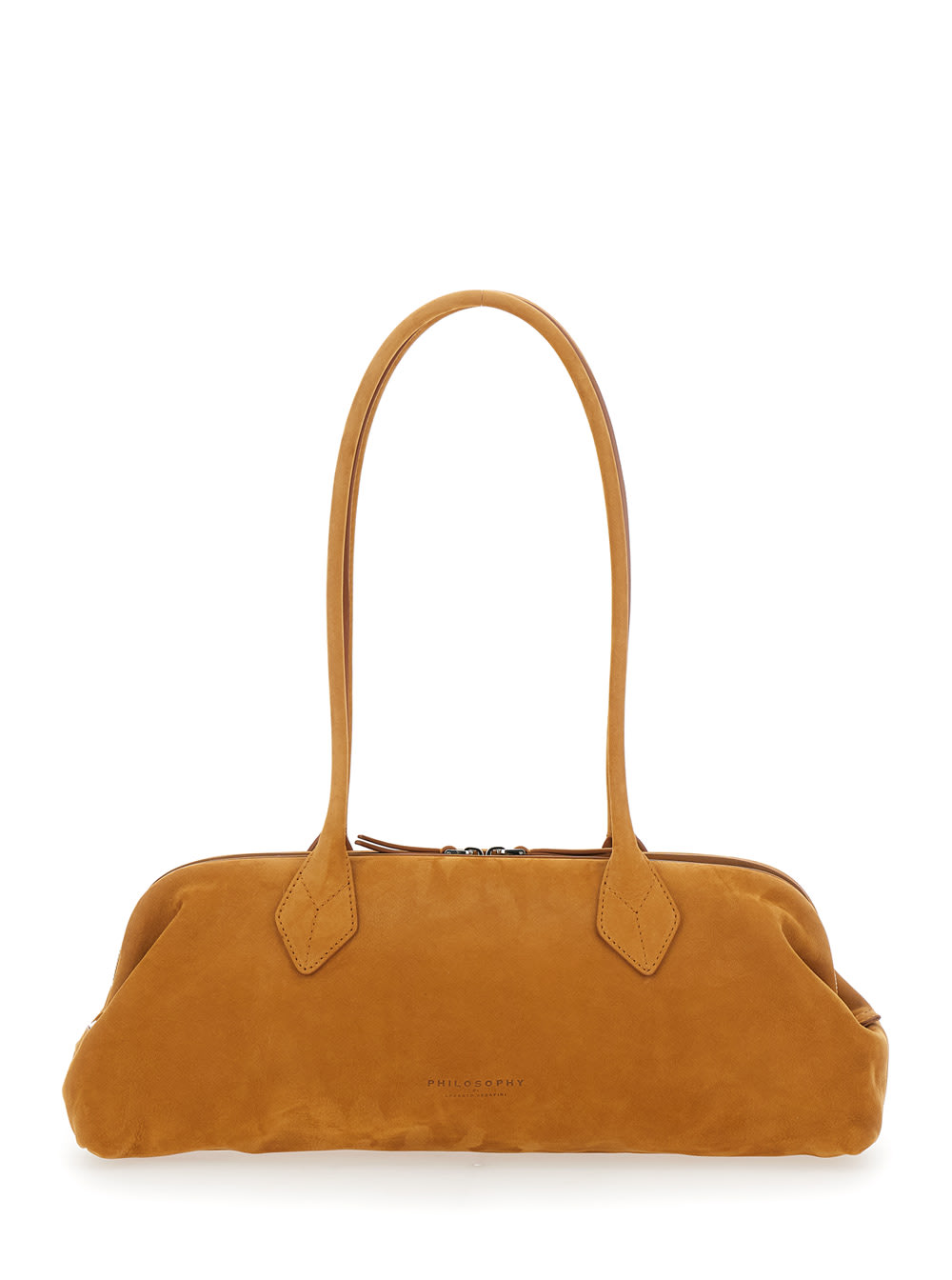 marla Brown Shoulder Bag With Two Long Handles In Suede Woman