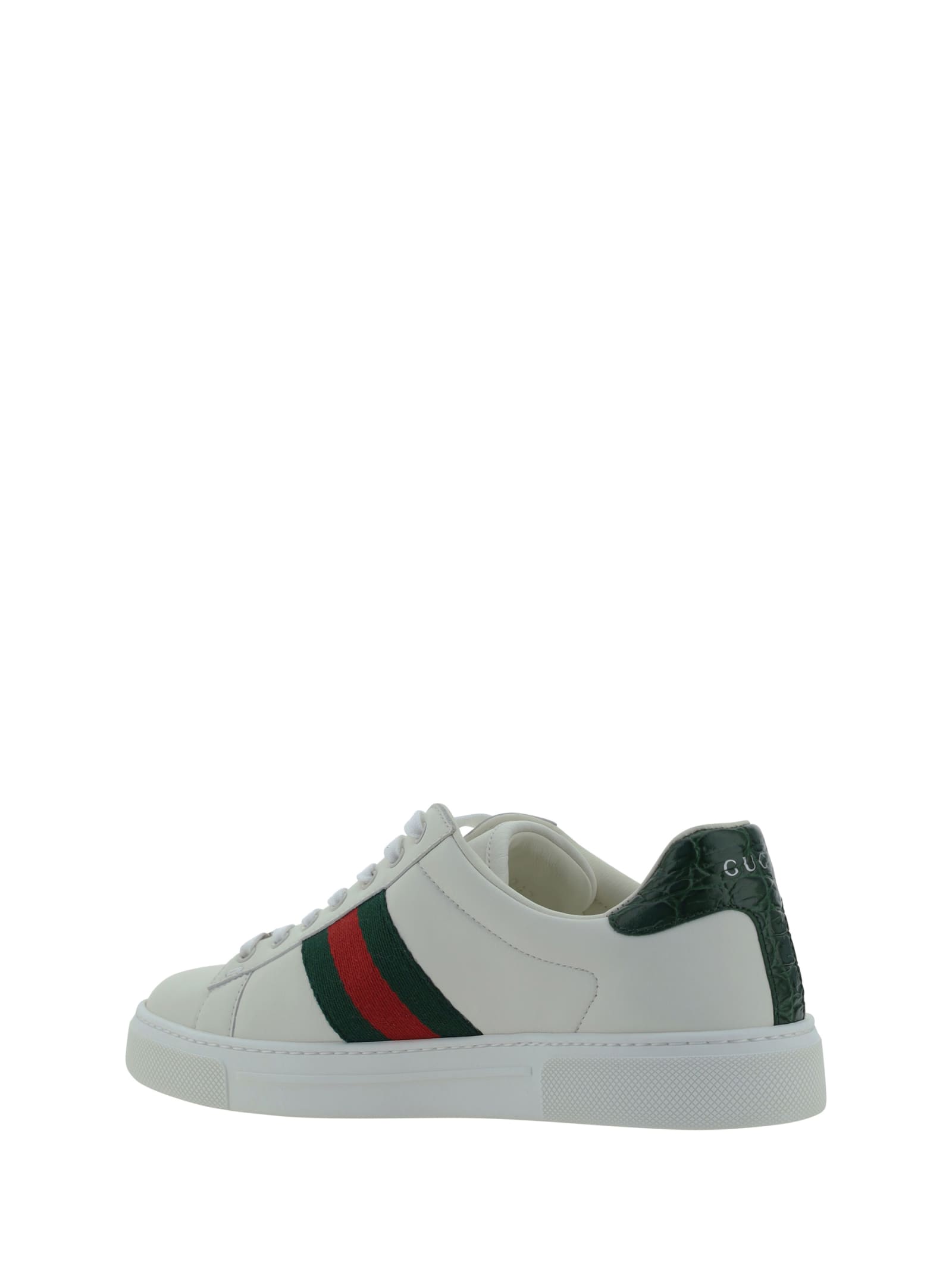 Shop Gucci Sneakers In Gr.whi/vrv/green Ace