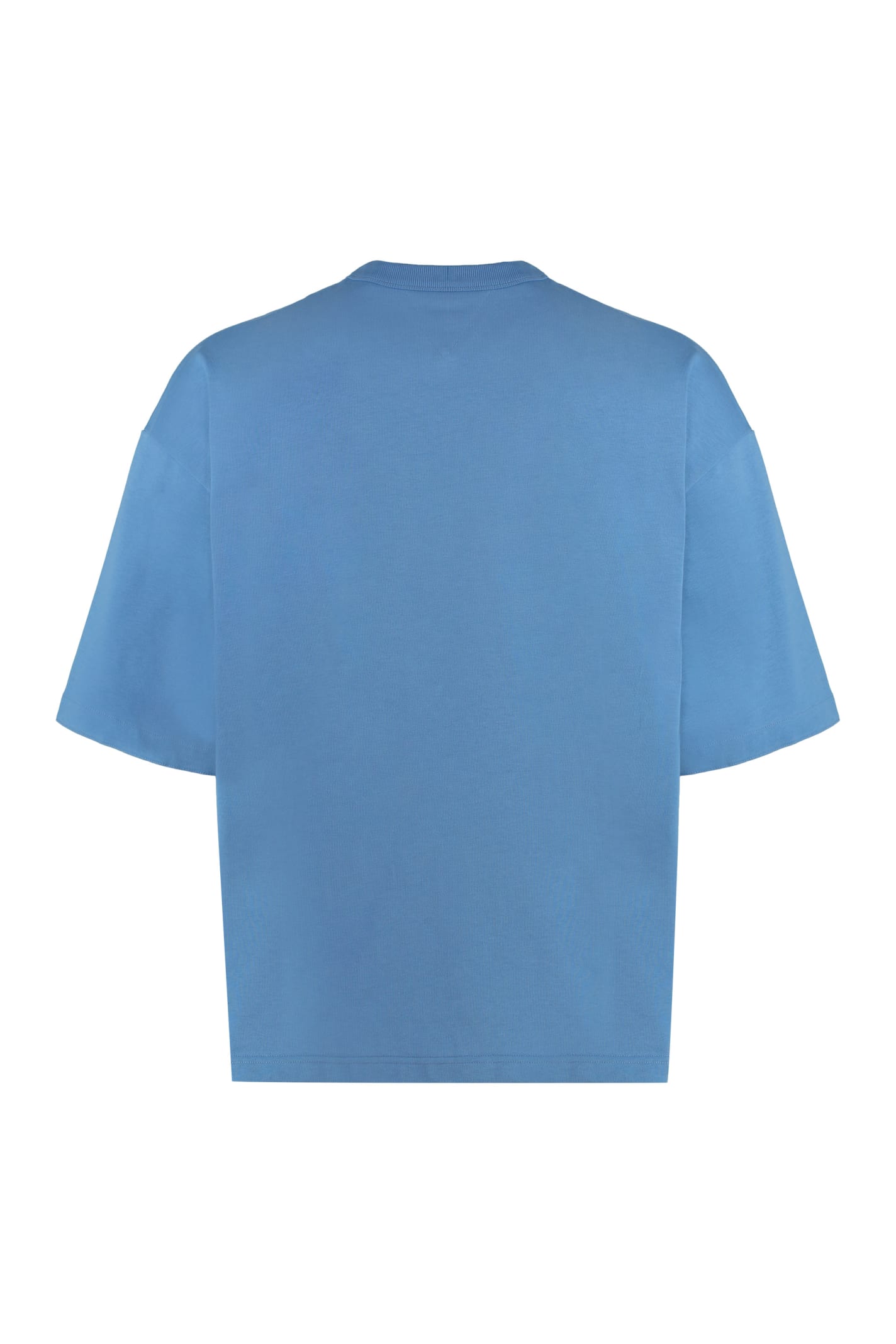 Shop Bottega Veneta Cotton Crew-neck T-shirt In Azzurro