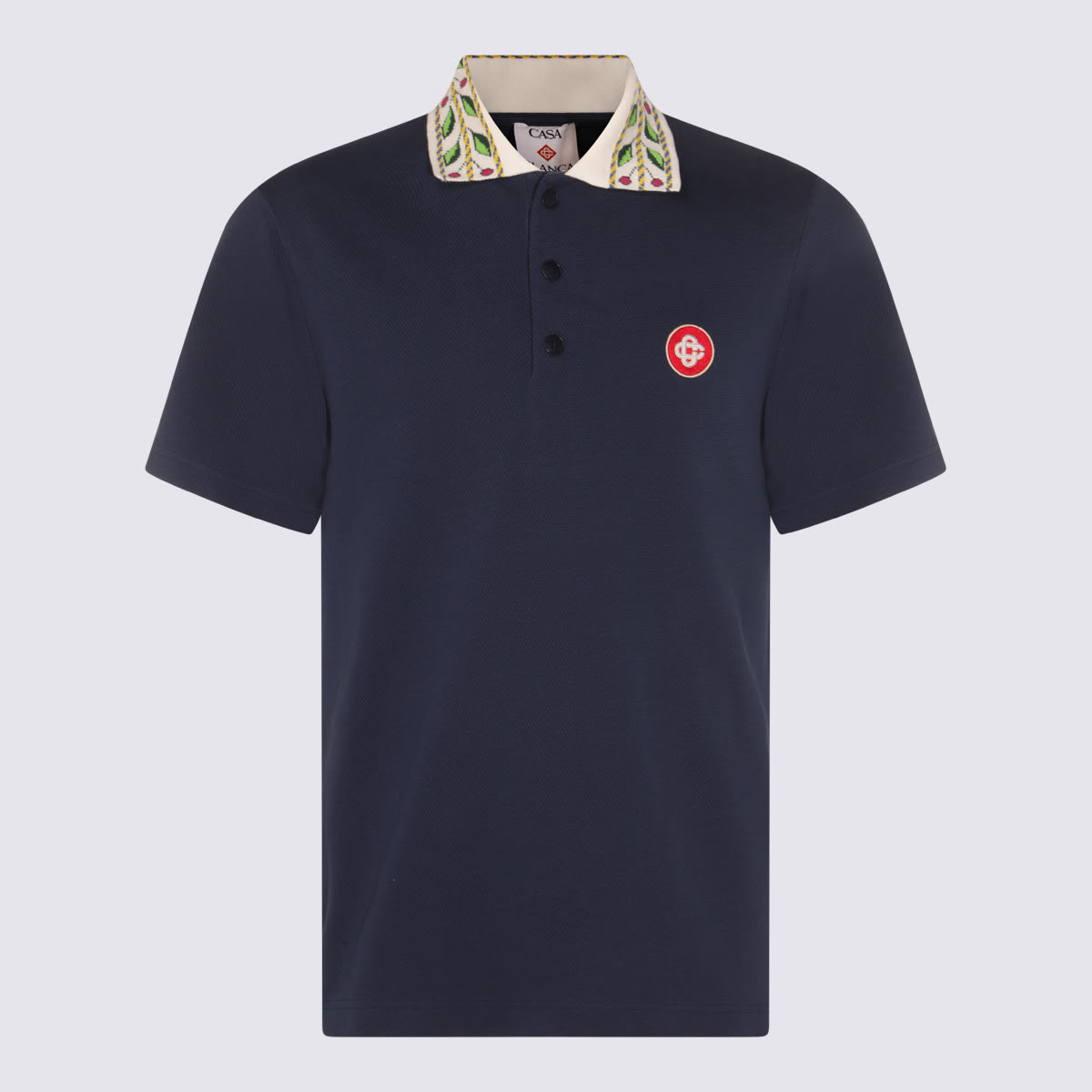 Blue Cotton Polo Shirt