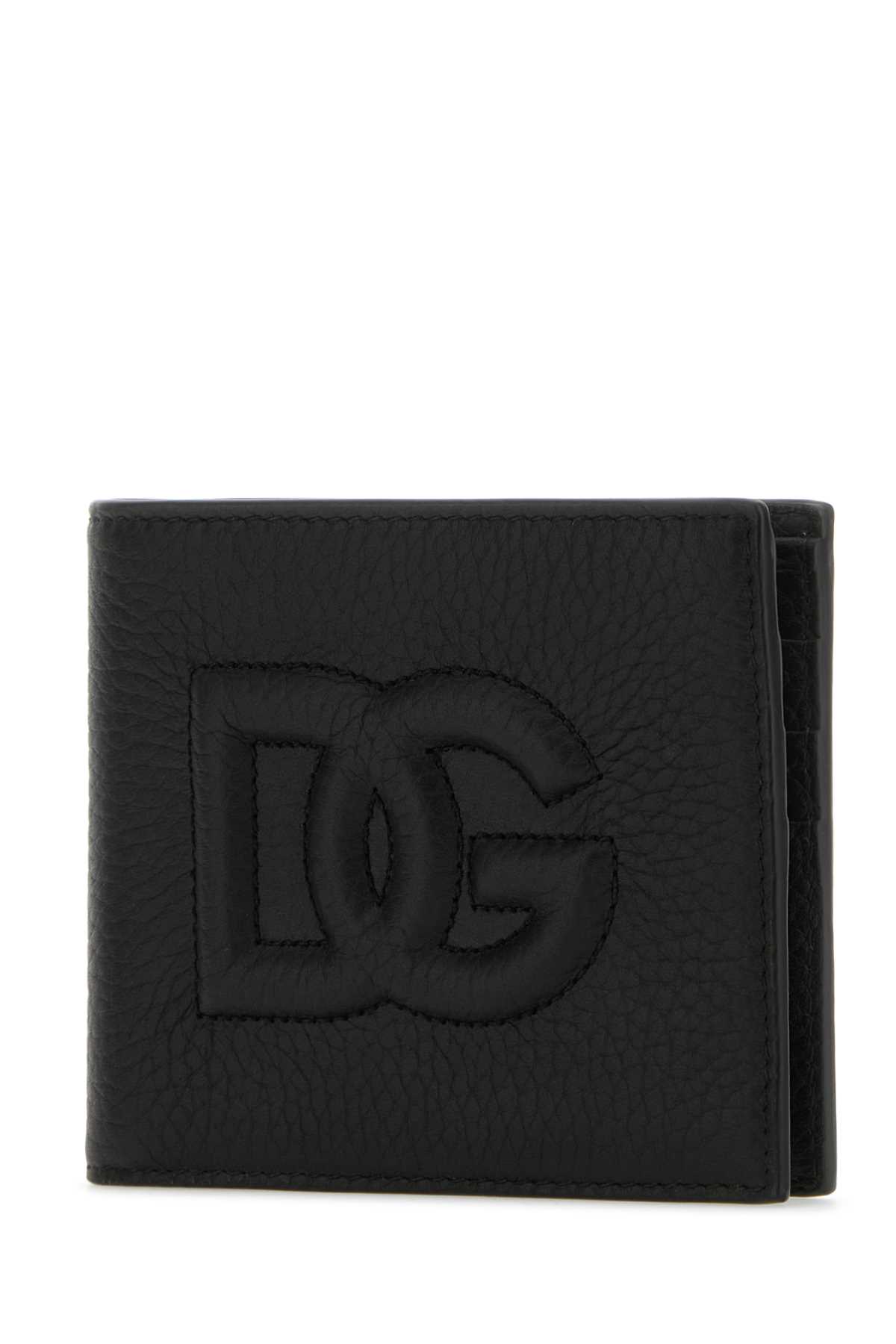 Dolce & Gabbana Black Leather Wallet In Nero
