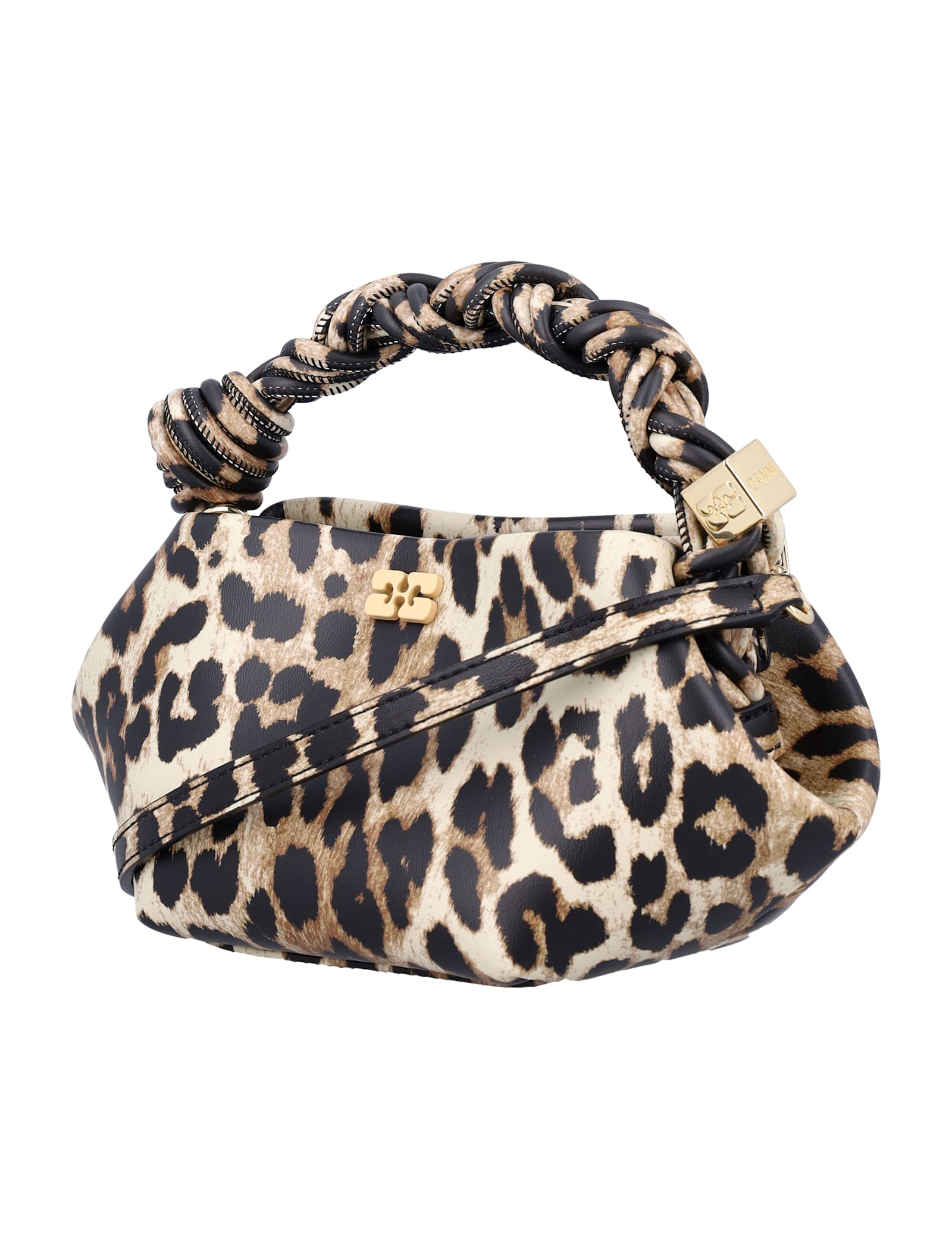 Ganni Bou Mini Handbag In Animal Print