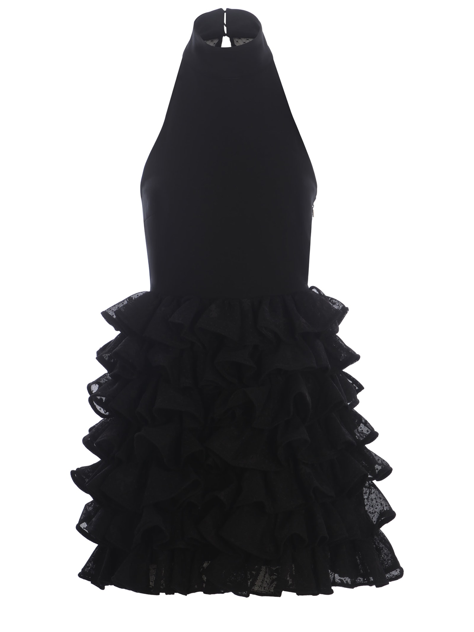 Shop Rotate Birger Christensen Dress Rotate Bow Made Of Viscose In Black