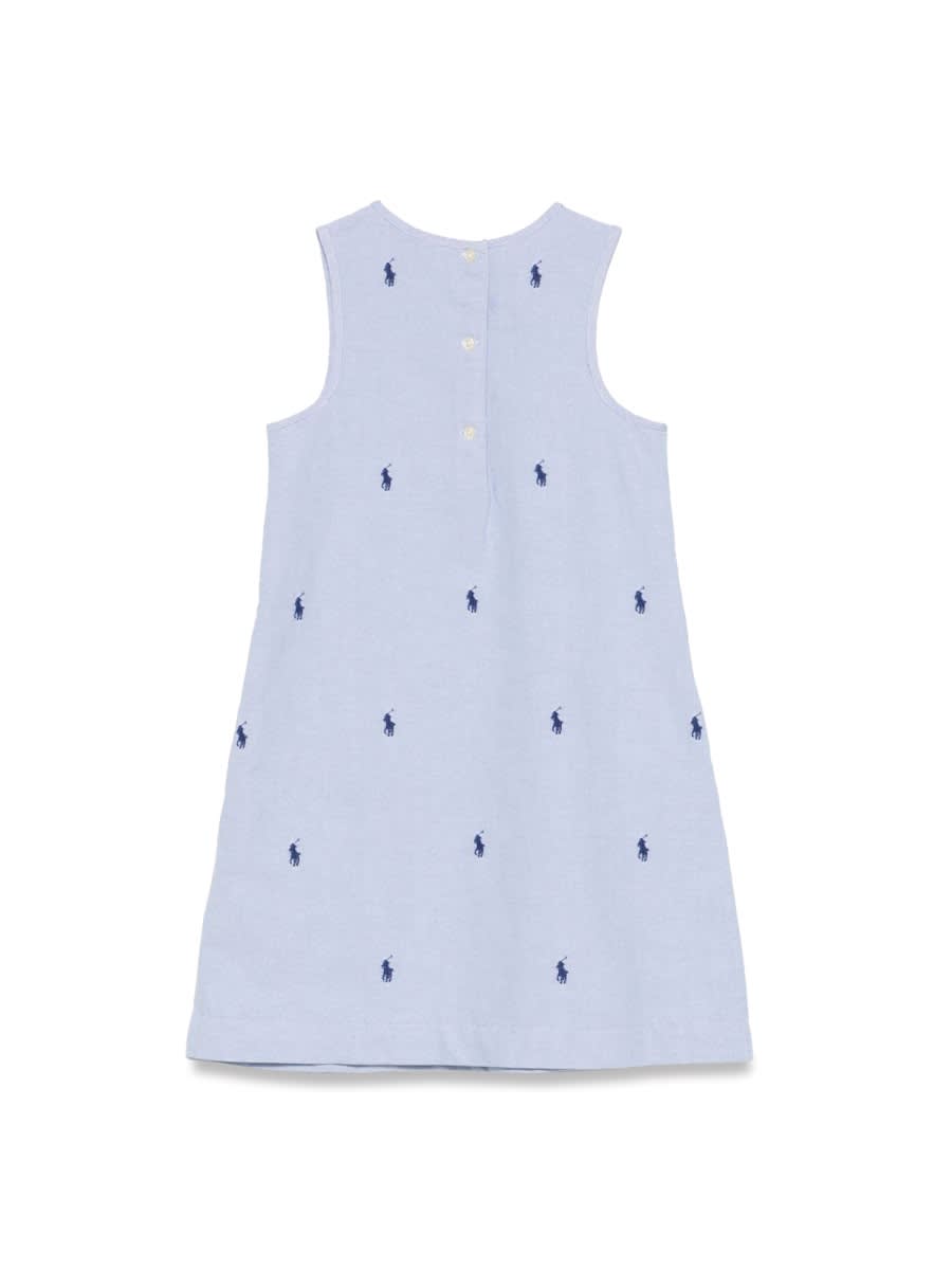 Polo Ralph Lauren Cotton Polo Pony Dress In Blue