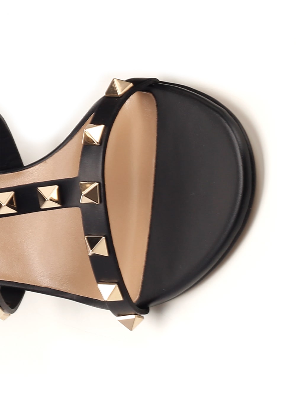 Shop Valentino Rockstud Black Leather Sandal