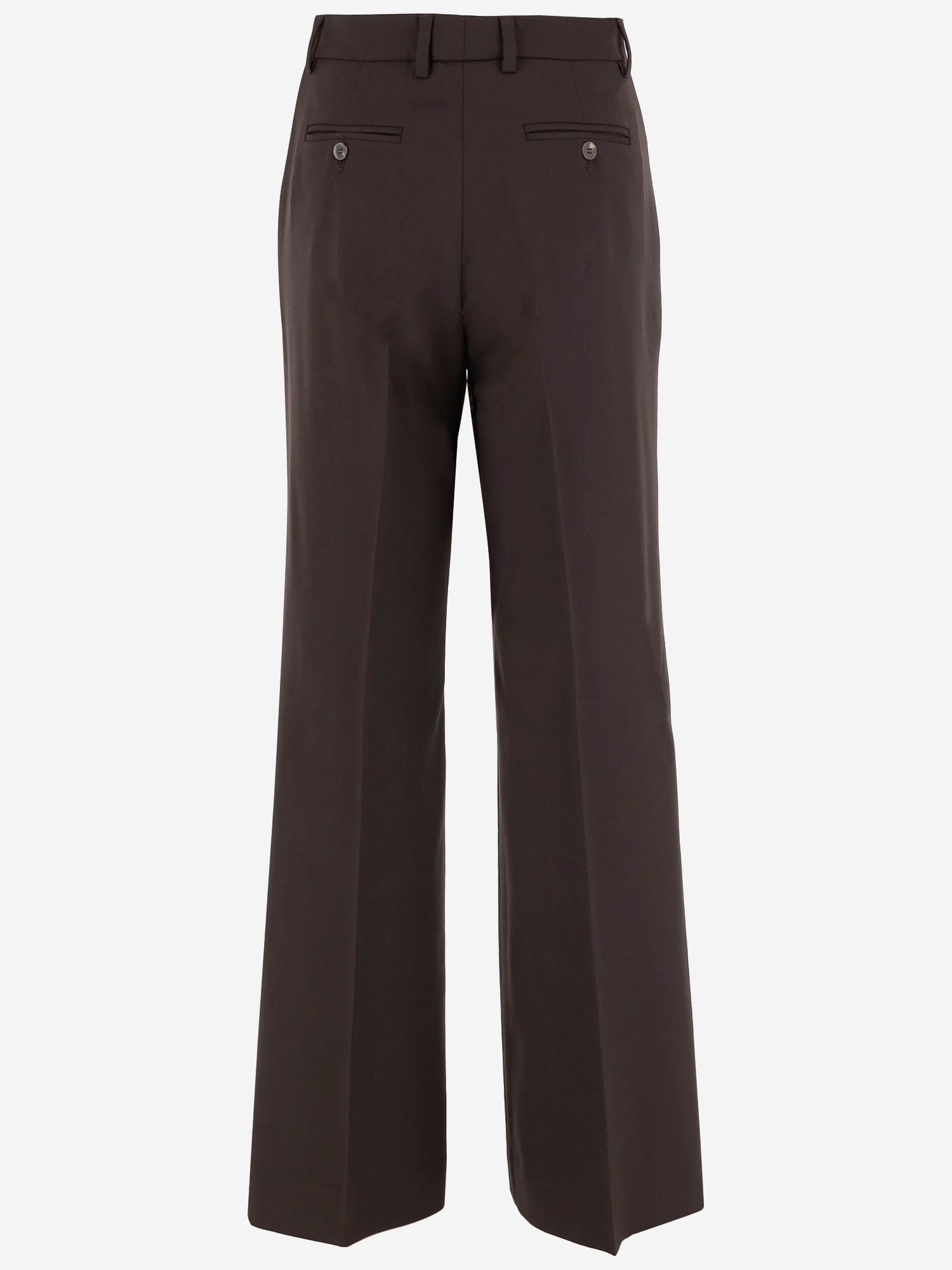 Ql2 Wool And Lyocell Trousers In Brown