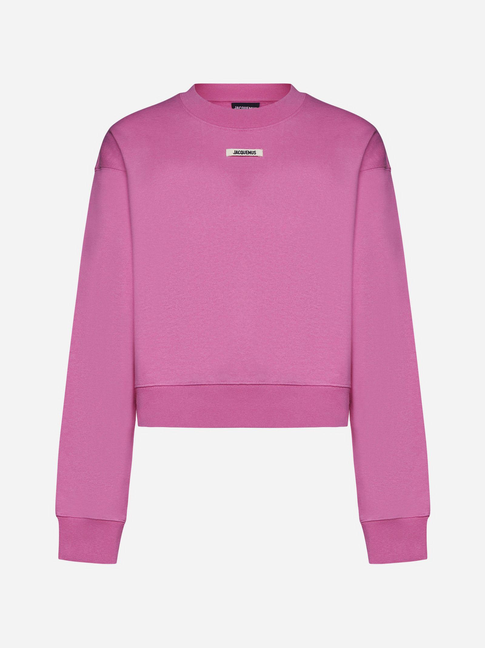Shop Jacquemus Gros Grain Cotton Sweatshirt In Pink 2