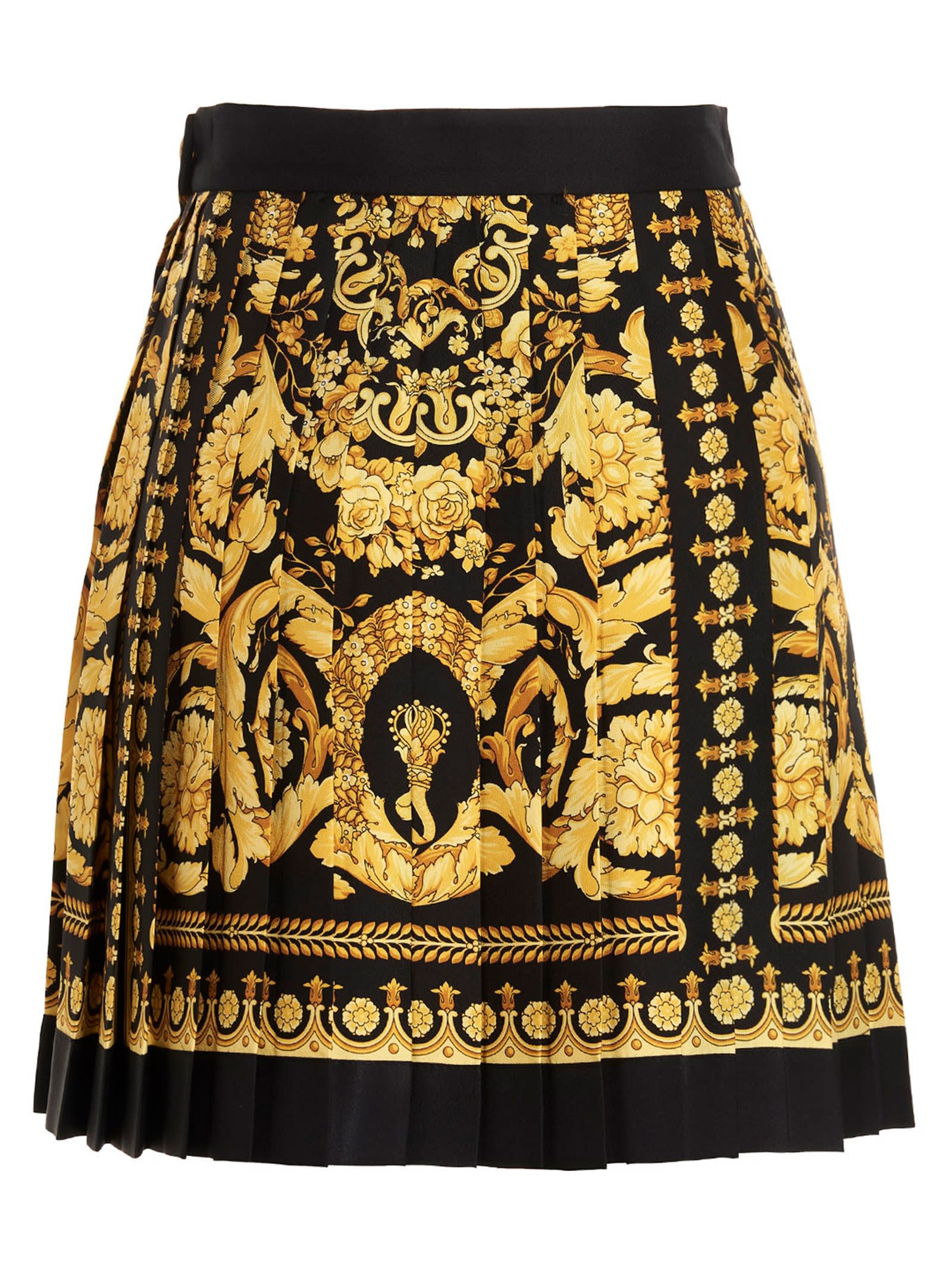 Shop Versace Barocco Short Skirt In Multicolor