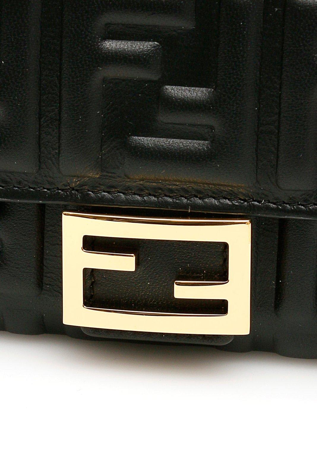 Fendi Ff Motif Baguette Continental Chain-linked Wallet In Black