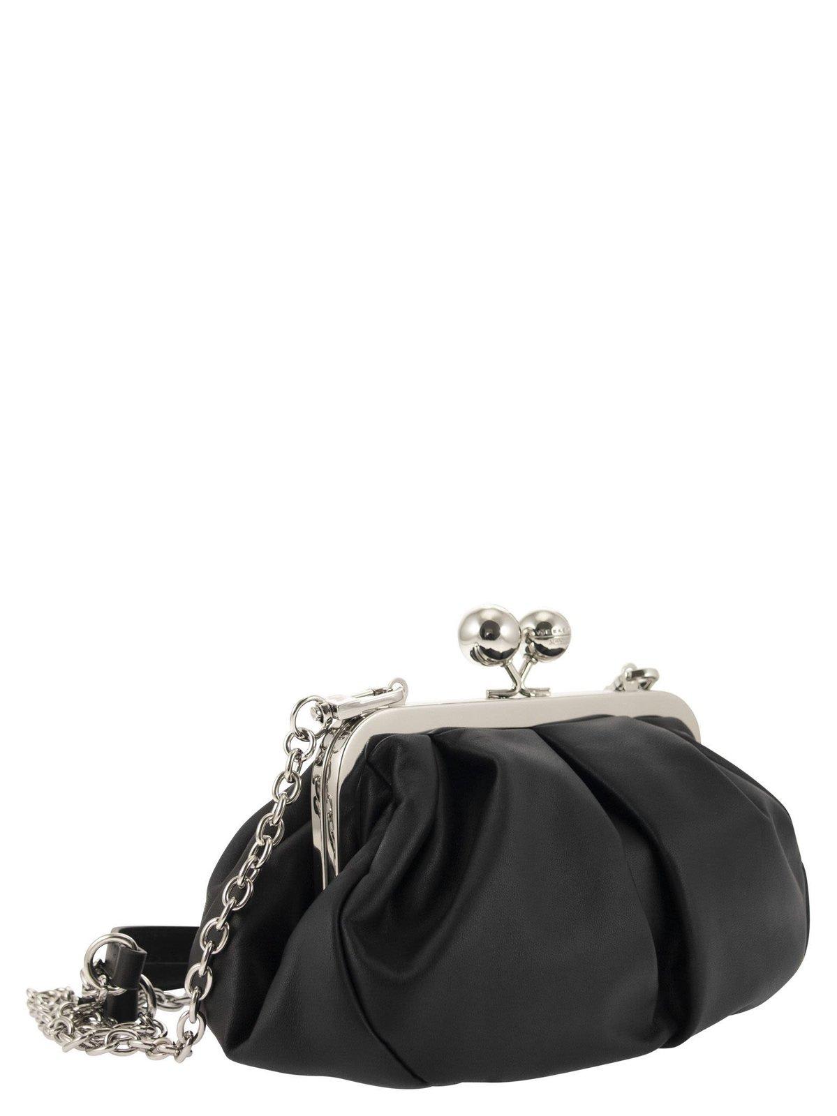 Shop Weekend Max Mara Pasticcino Chain-link Small Clutch Bag In Nero