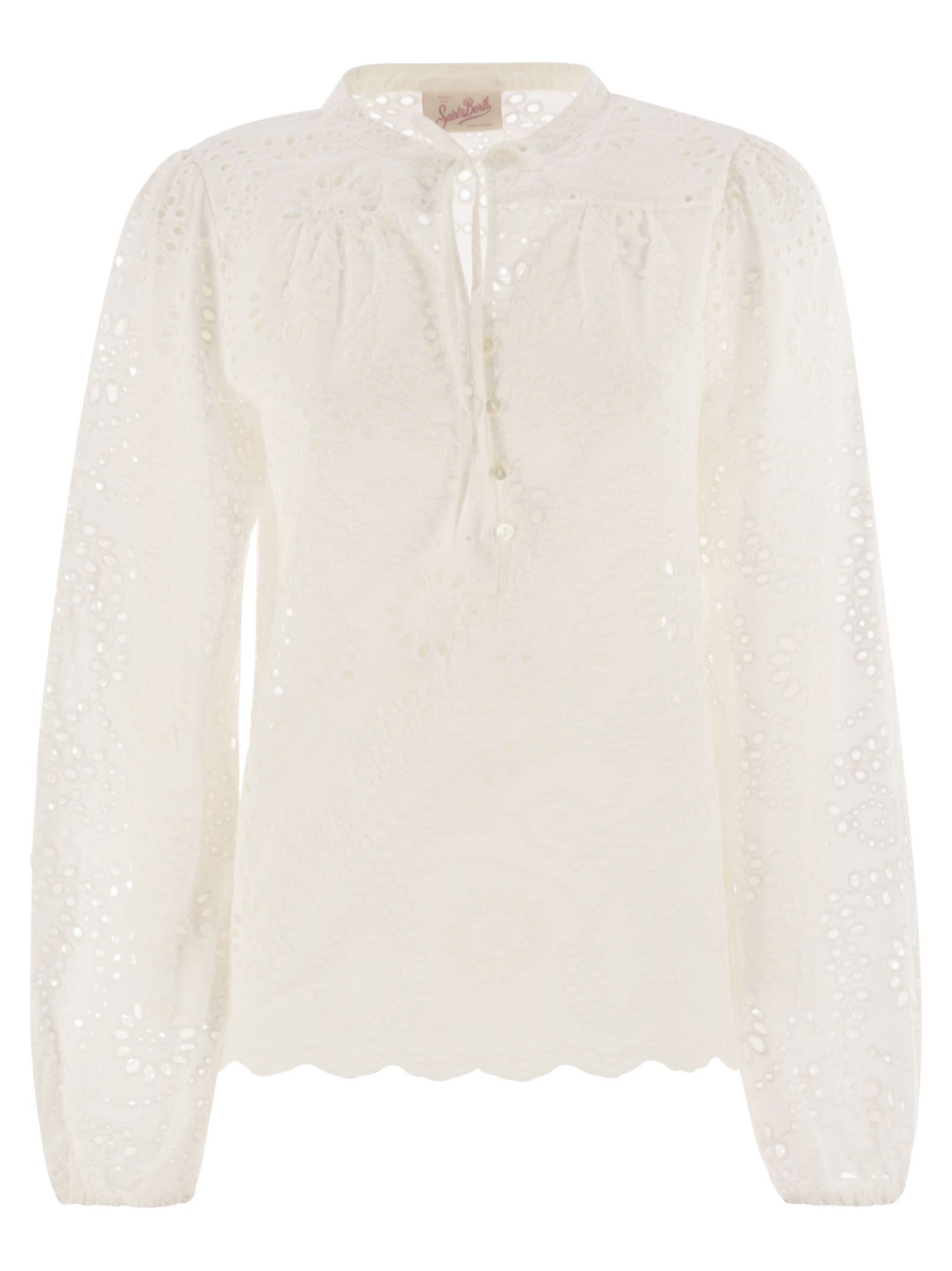 Shop Mc2 Saint Barth Harper - Shirt With Mandarin Collar