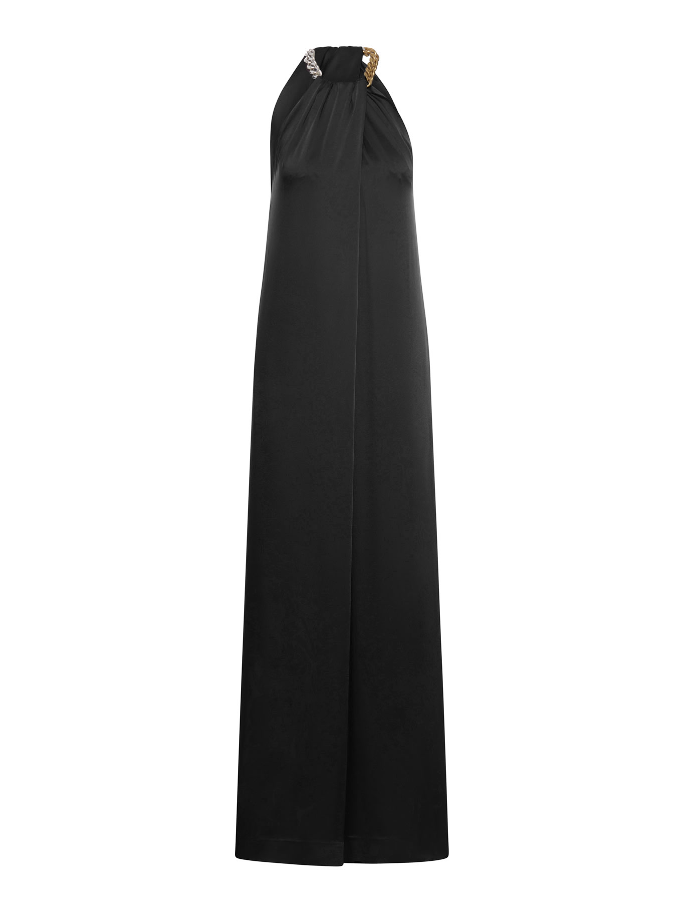 Shop Stella Mccartney Chain Halterneck Sleeveless Maxi Dress In Black