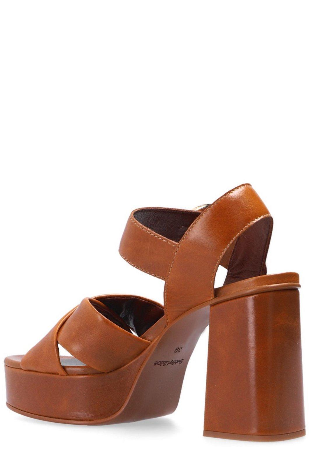 Shop See By Chloé Lyna Platform Sandals In Tan