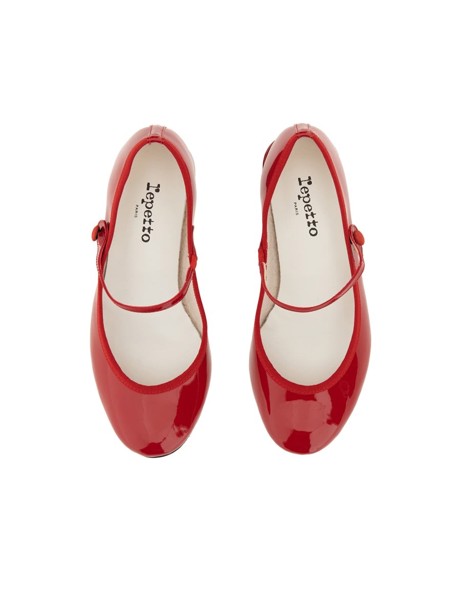 Repetto 30mm Rose Patent Leather Mary Jane Heels In Red