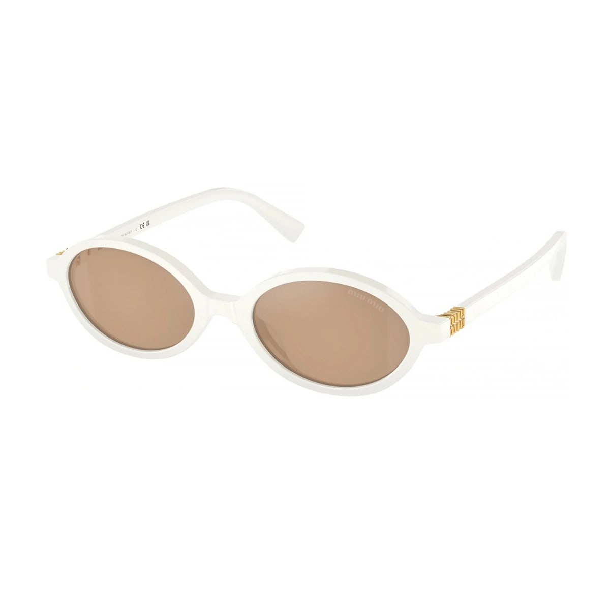 Shop Miu Miu 0mu 04zs Regard 14240d Bianco Sunglasses