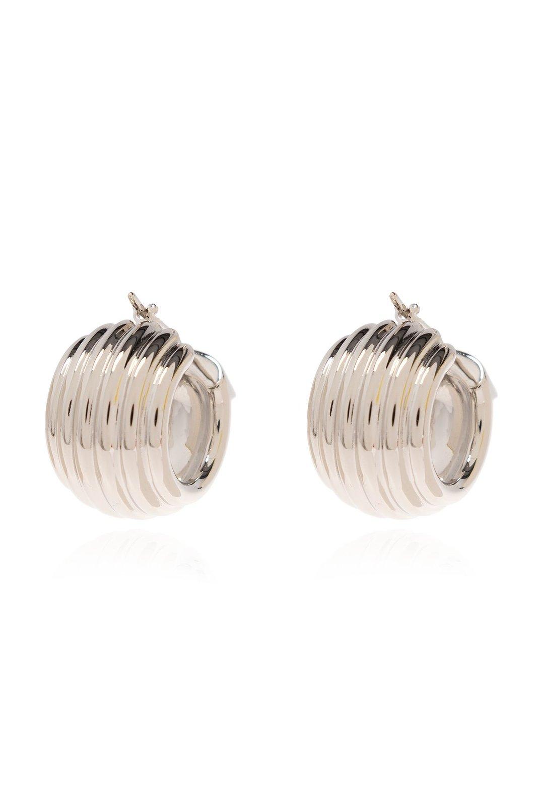 Shop Ferragamo Gancini Earrings In Grey