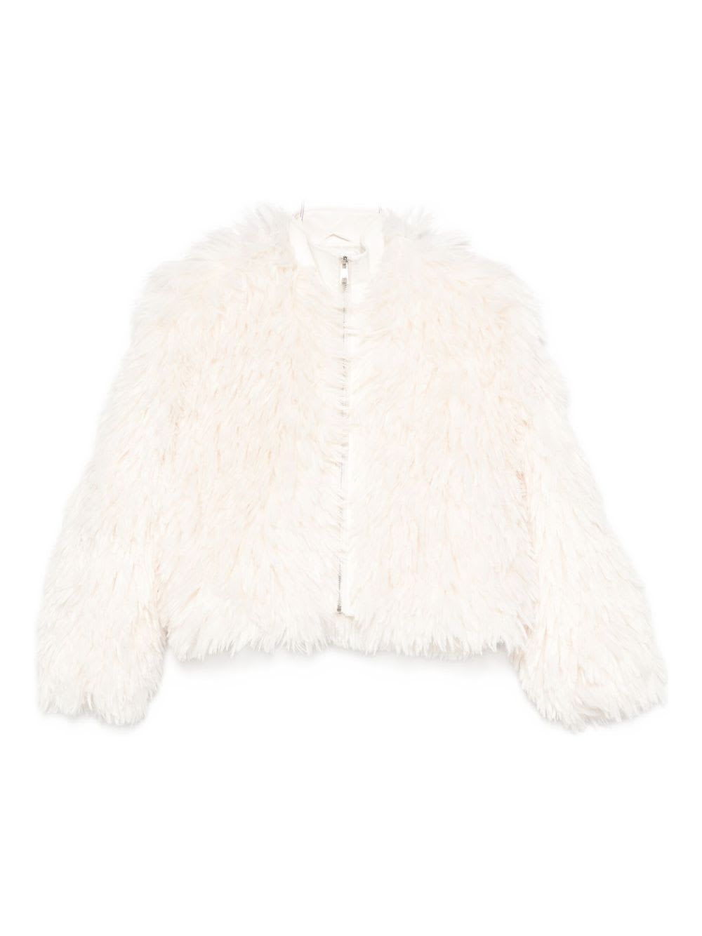 Apparis Zip-up Faux-fur Jacket In White