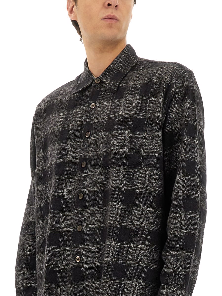 Our Legacy Mens Above Oakland Low Twist Check Shirt In Black
