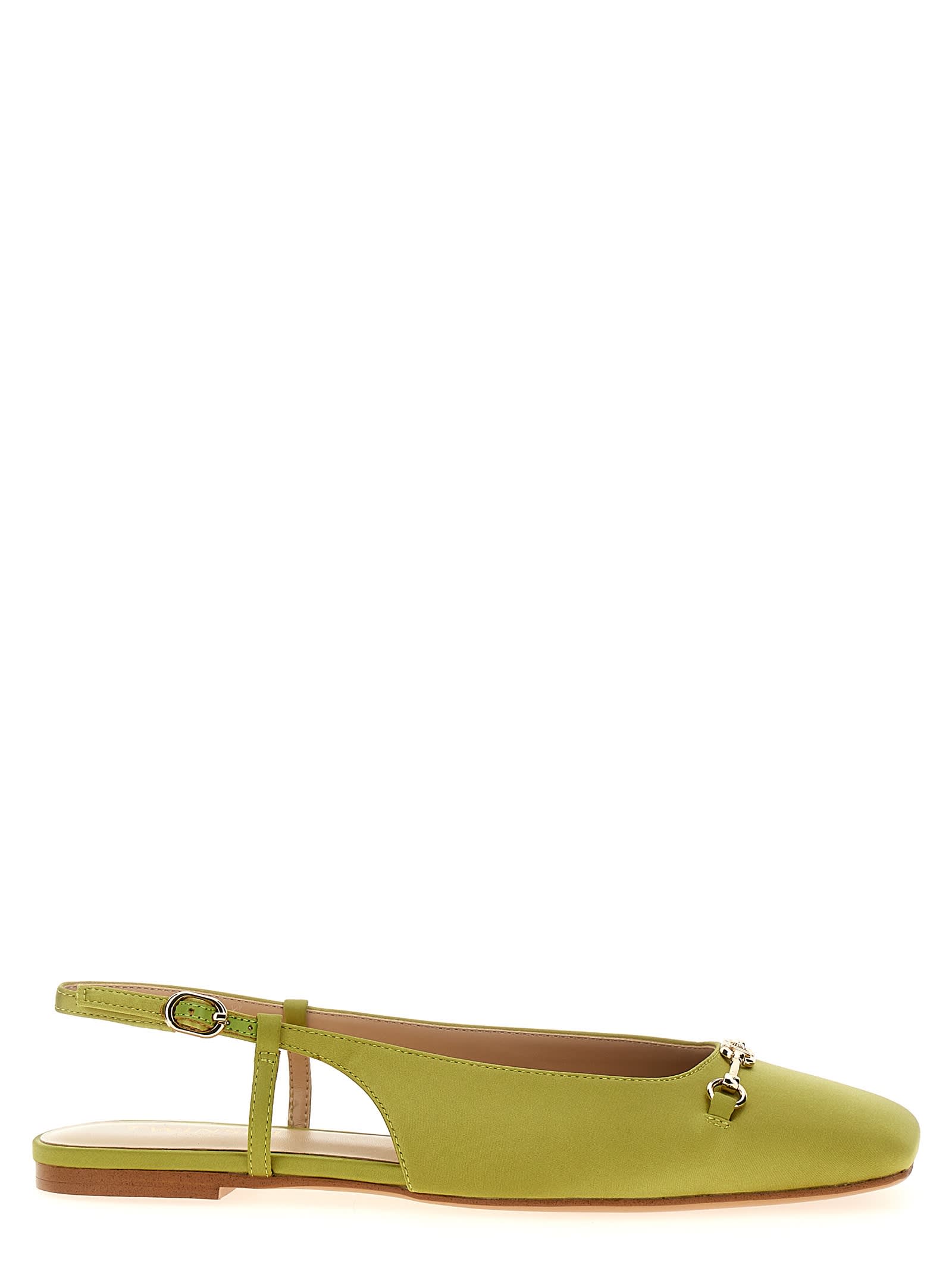 Shop Twinset Satin Slingback In Green
