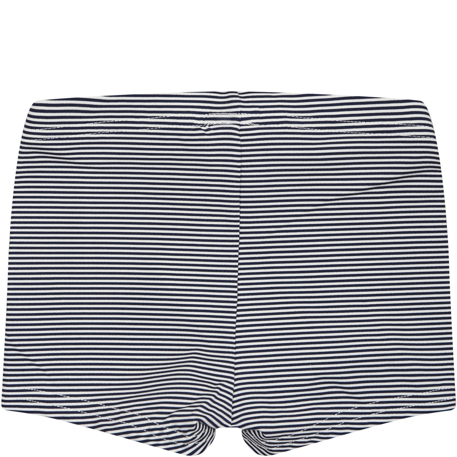 Shop Petit Bateau Sea Boxer For Baby Boy With Logo In Blue