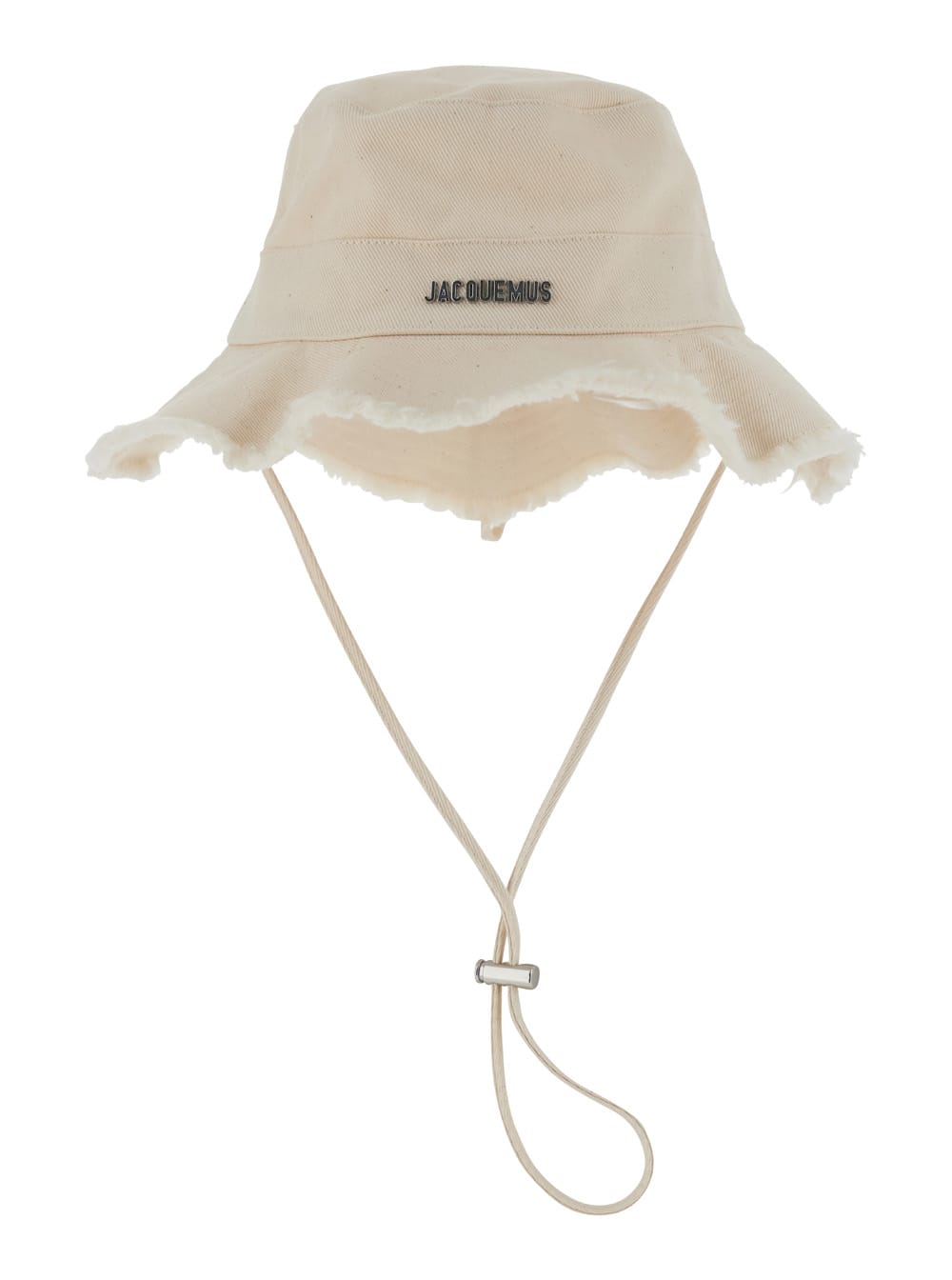 Jacquemus Le Bob Artichaut White Bucket Hat With Logo Patch On The Front In Cotton Woman