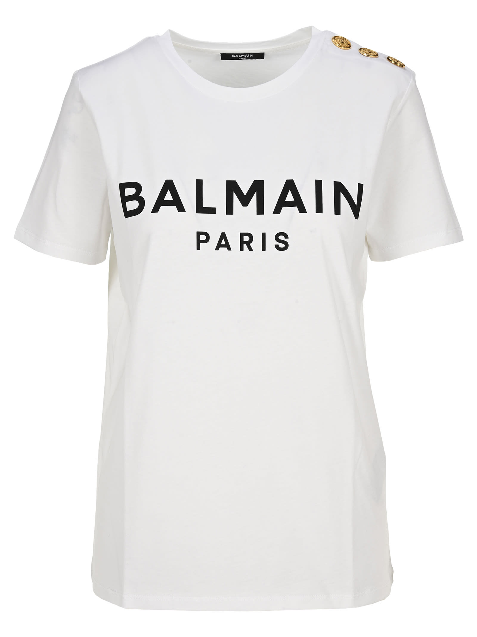 Balmain Logo-print Button T-shirt