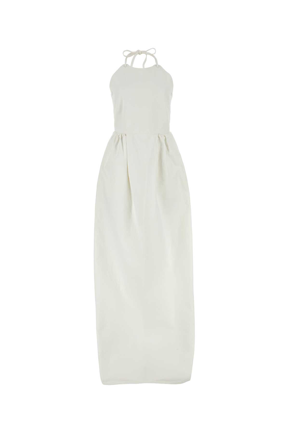 Shop Max Mara White Denim Europa Dress In Bianco