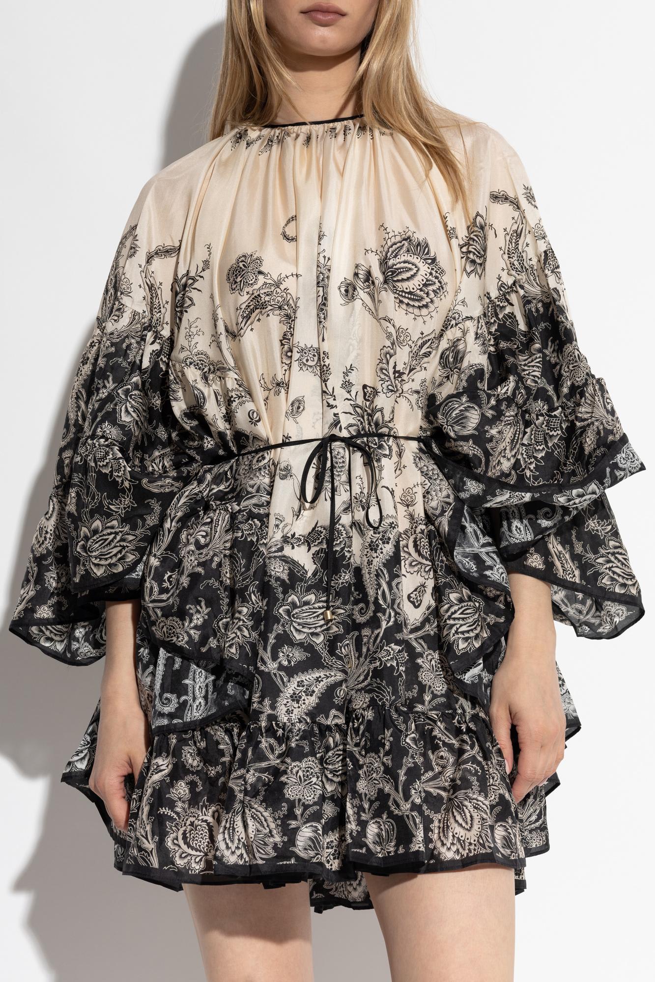 Zimmermann Rhiannon Lantern Mini Dress In Black