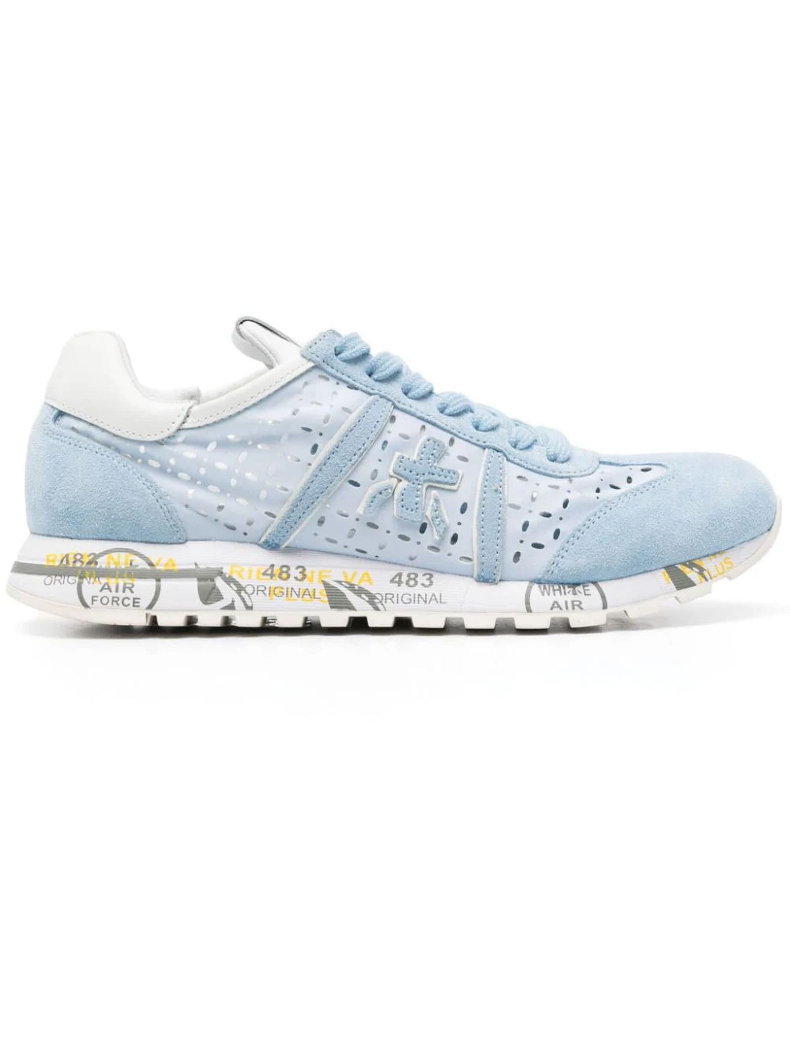 Light Blue Nylon And Suede Lucy Sneakers