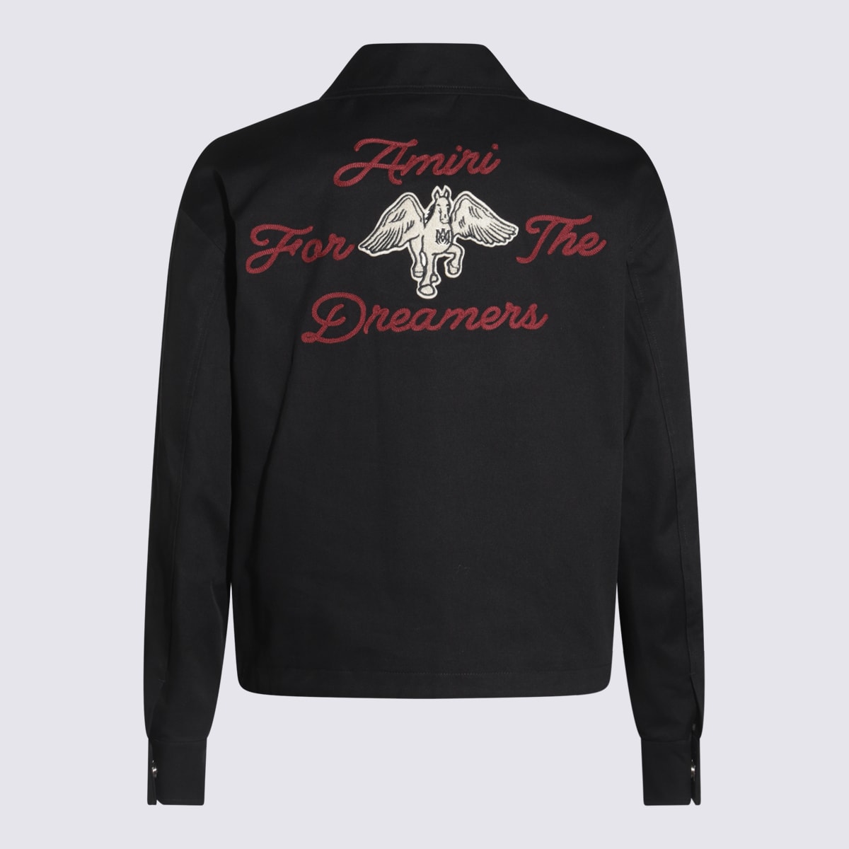 Amiri Embroidered Jacket With Front Pocket And Collar In Black