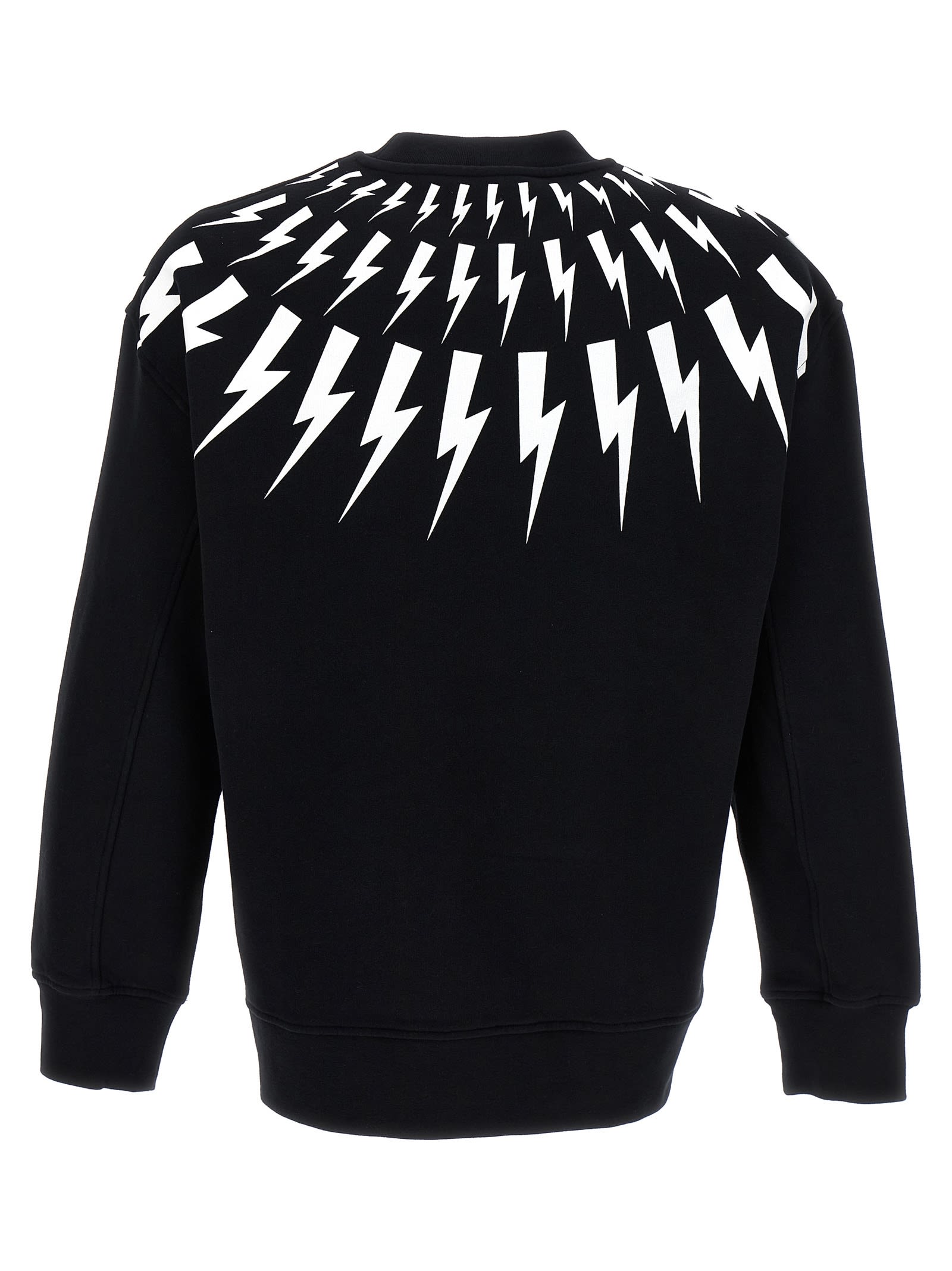 Shop Neil Barrett Thunderbolt Sweatshirt In White/black