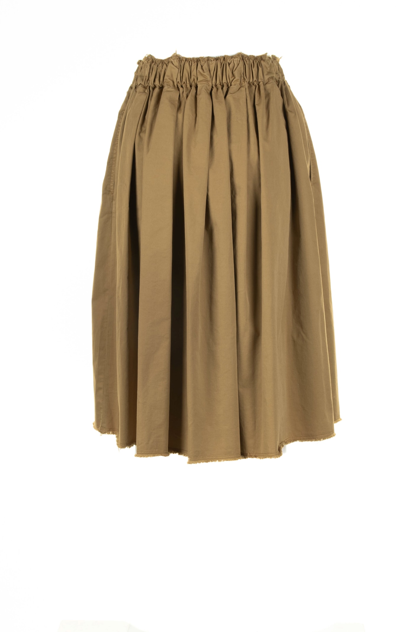 Shop Myths Khaki Midi Skirt In Kaky