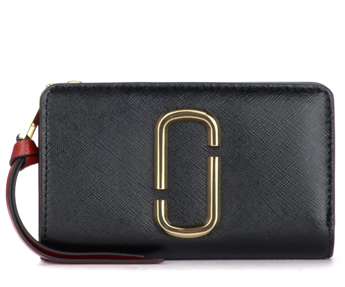 The Marc Jacobs Compact Wallet In Black Leather