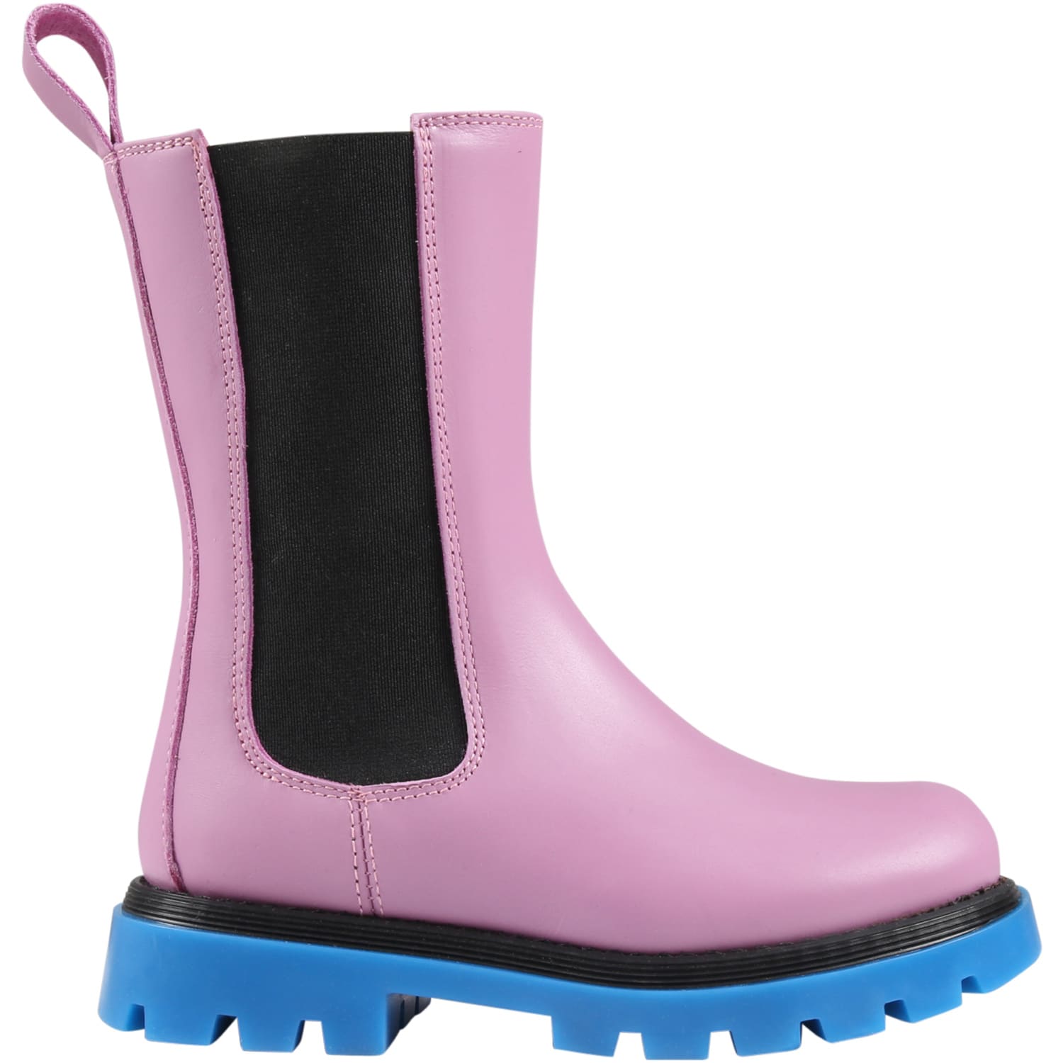 Simonetta Purple Boots For Girl With Light Blue Sole