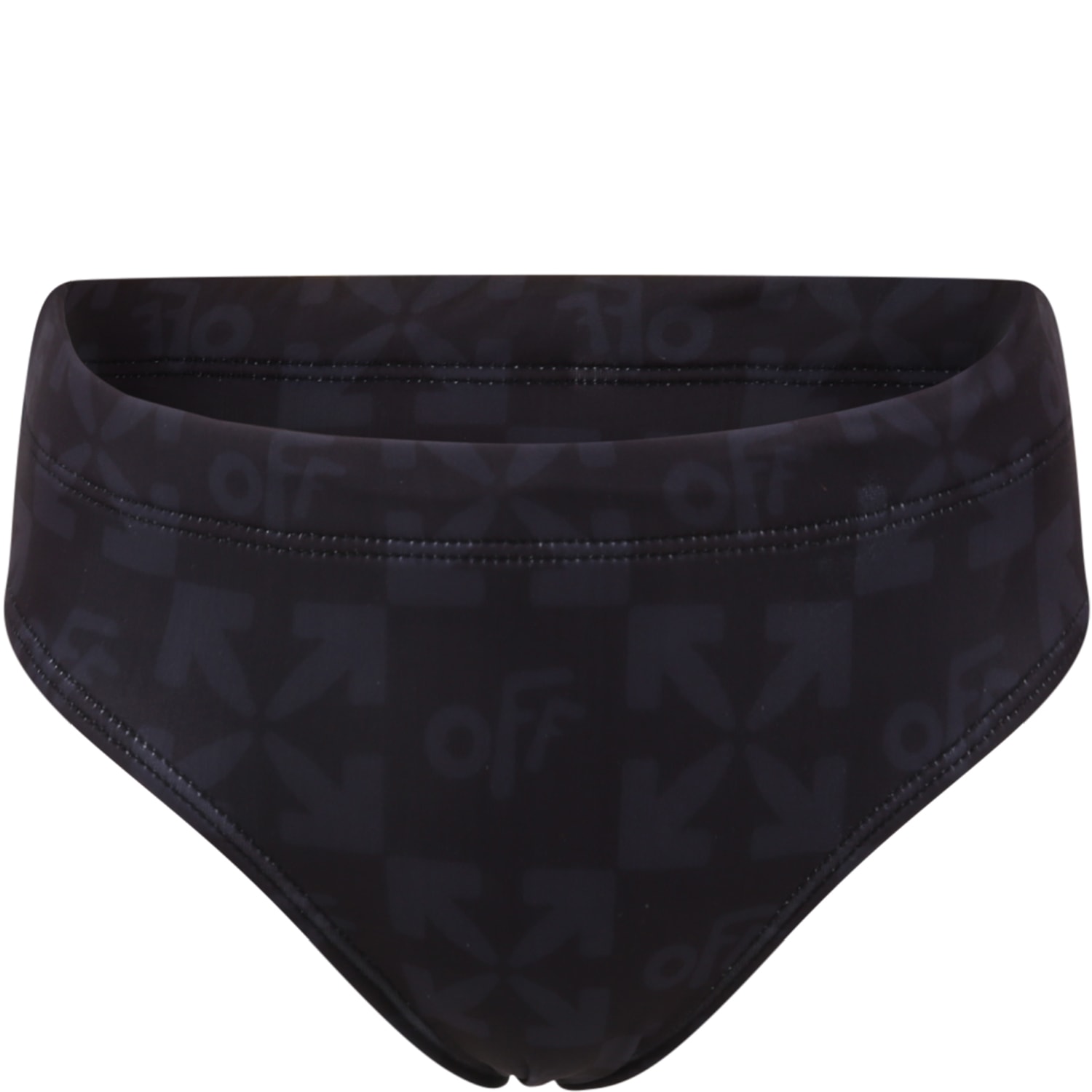Off-White Black Swimsuit For Boy With Logos