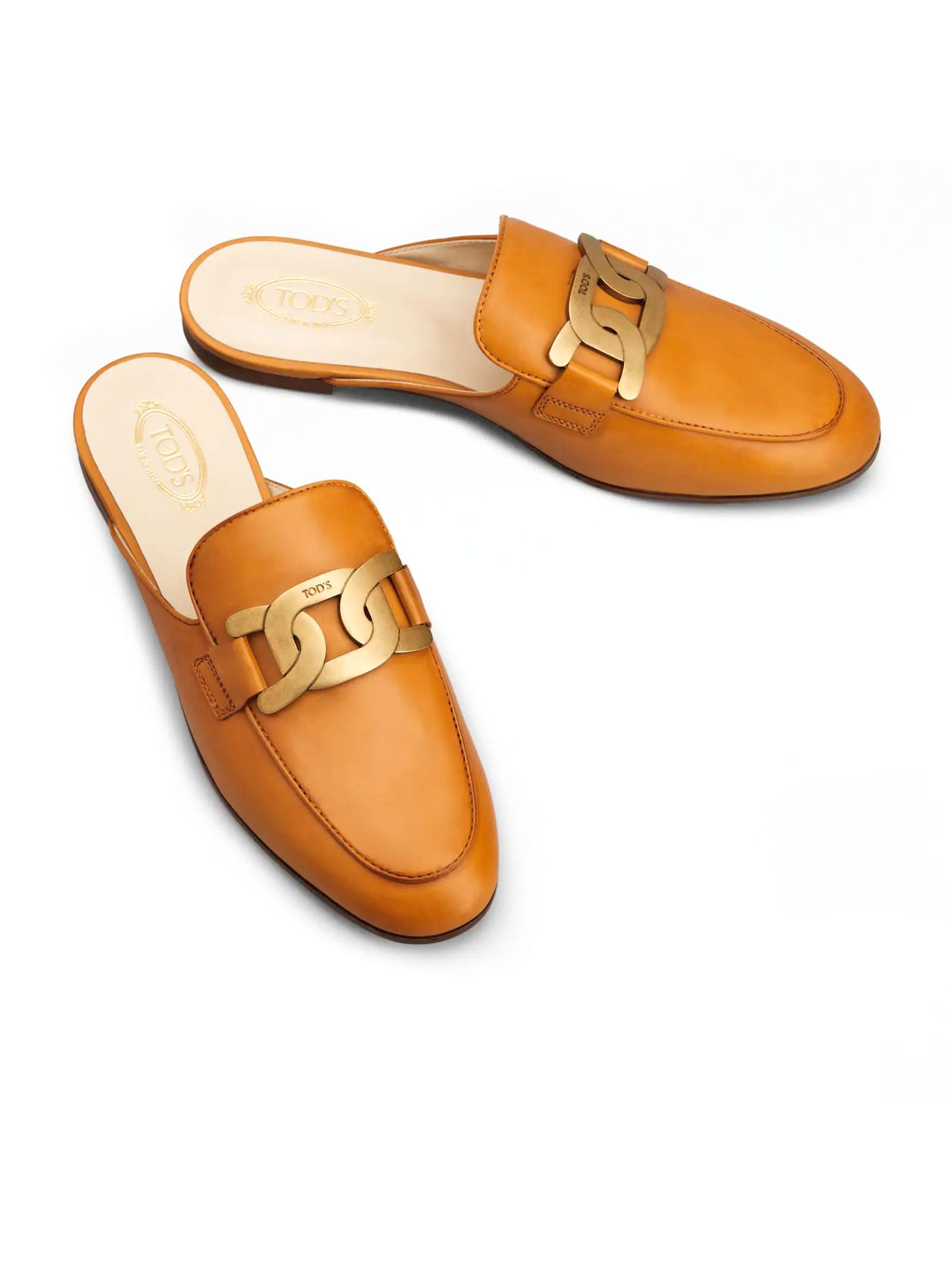 Shop Tod's Mules In Brown Leather