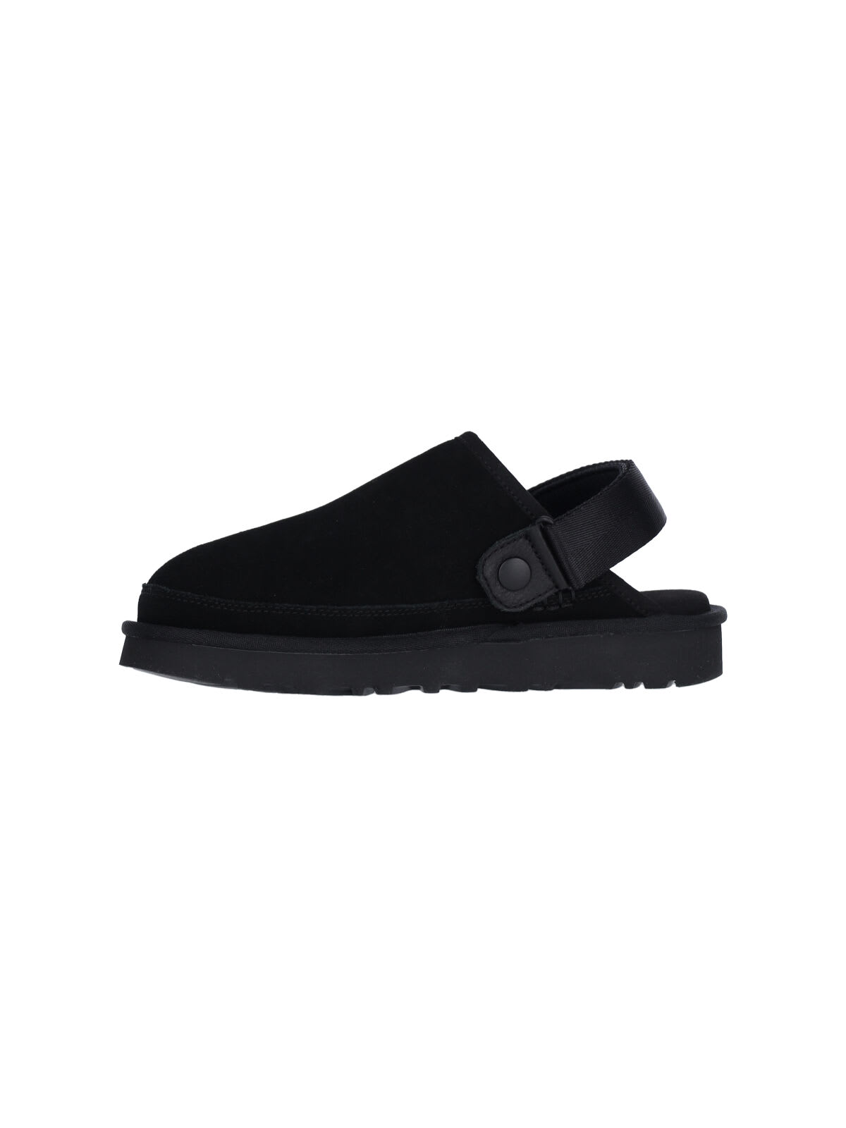 Ugg Suede Mules Metallic Microfibre Edge In Black
