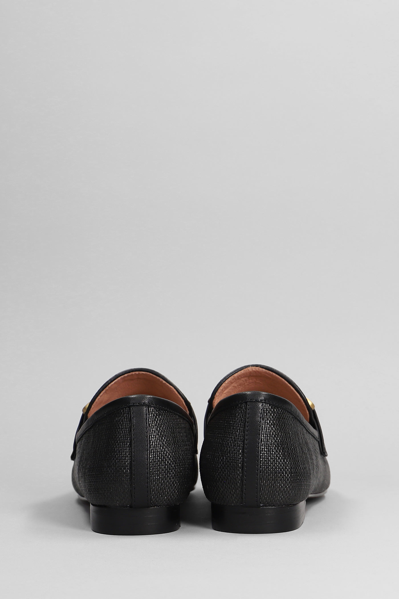 Shop Bibi Lou Vela Slipper Loafers In Black Raffia