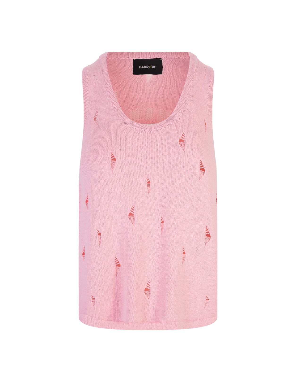 Shop Barrow Pink Tank Top With All-over Breaks In Light Pink