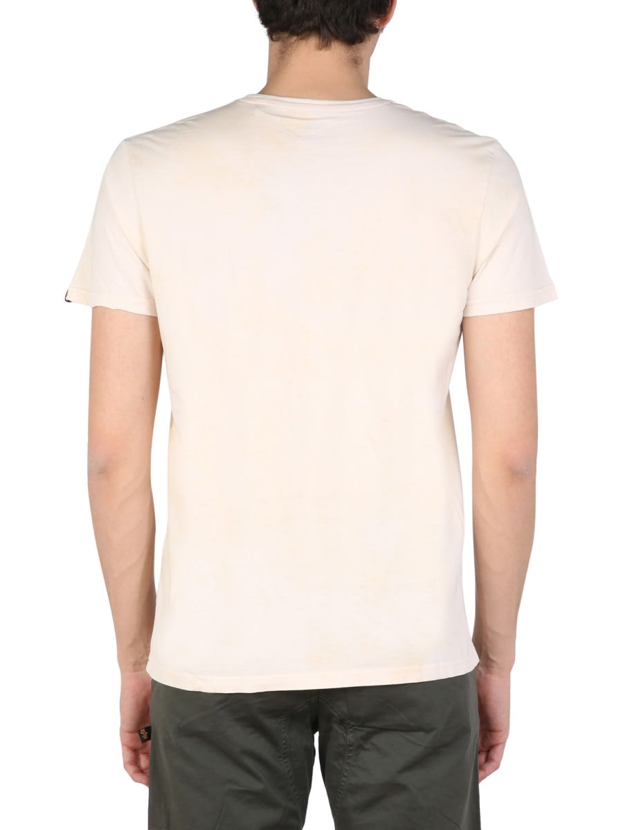 Shop Alpha Industries Logo Print T-shirt In White
