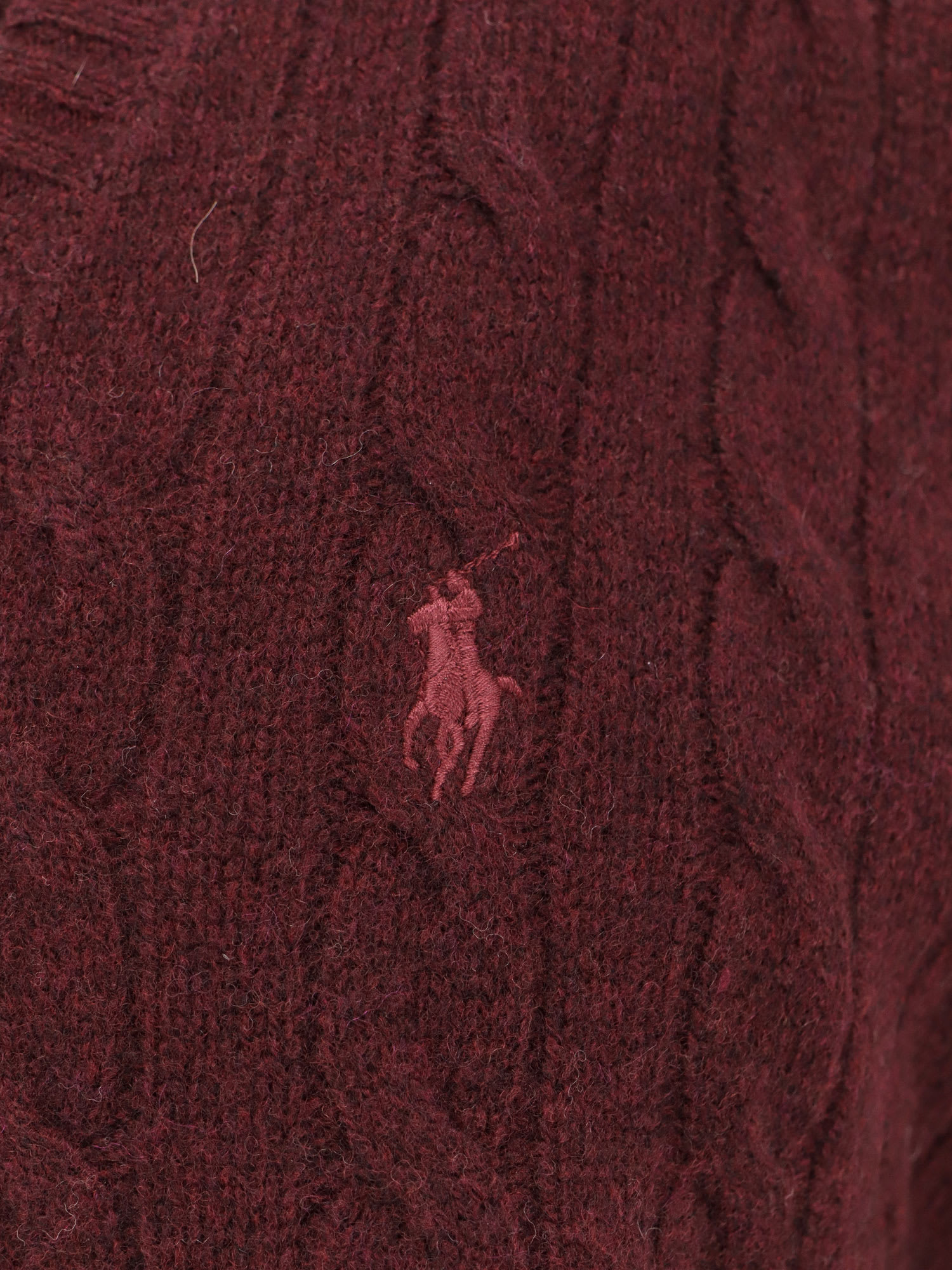 Polo Ralph Lauren Bordeaux Sleeveless Vest With V Neck And Pony Embroidery On The Front In Wool And Cashmere Man In Burgundy