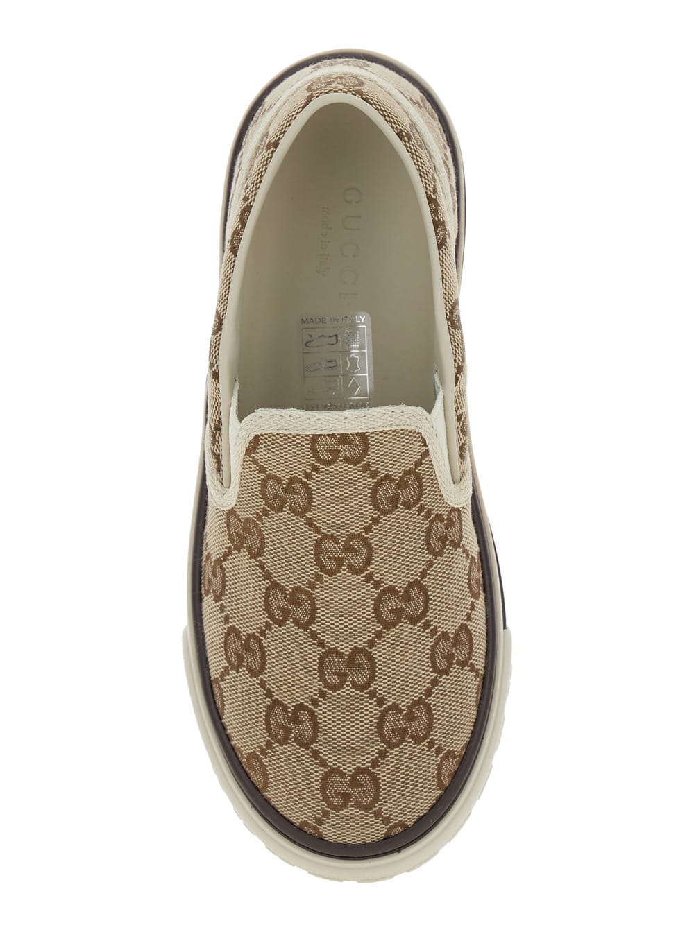 Gucci Gg Canvas Slip-on Shoes In Sand