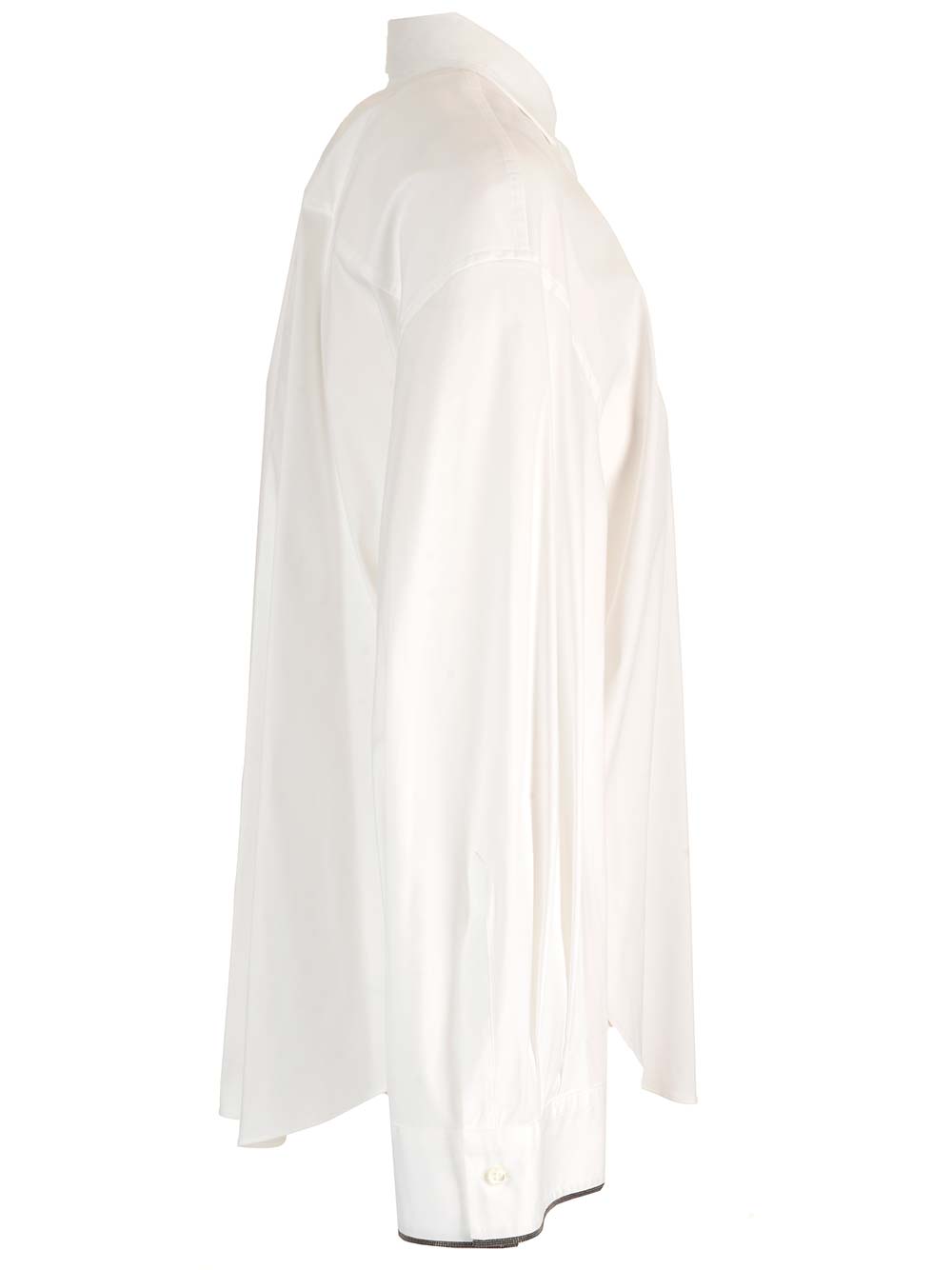 Shop Brunello Cucinelli Stretch Popeline Shirt In White